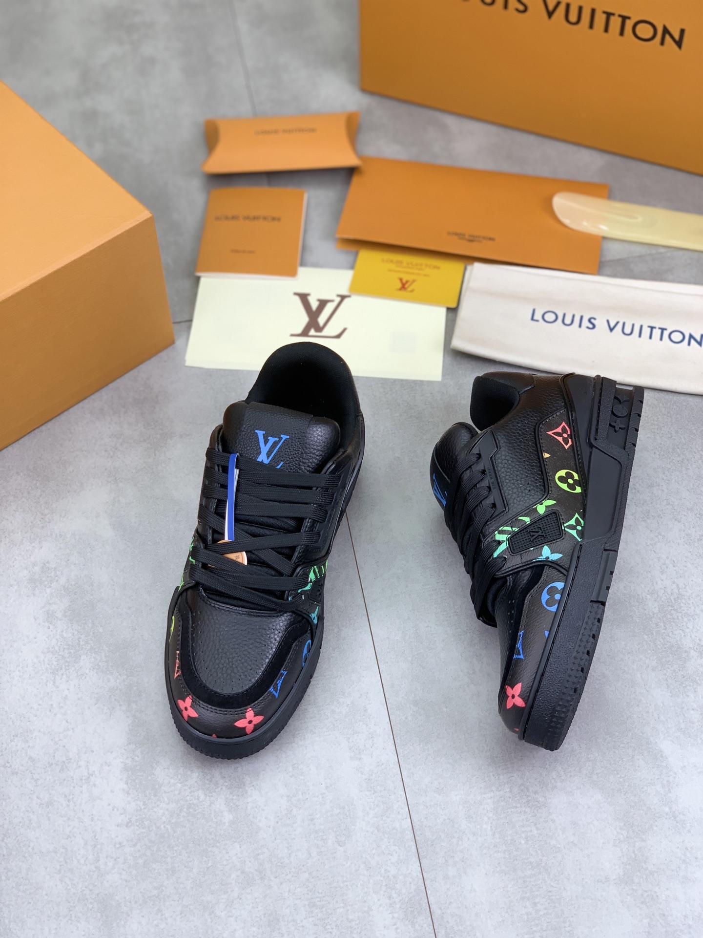 Louis Vuitton Men's Black Leather High-Top Sneakers, Size 38-45 6 i1741517389517 2262 0 4