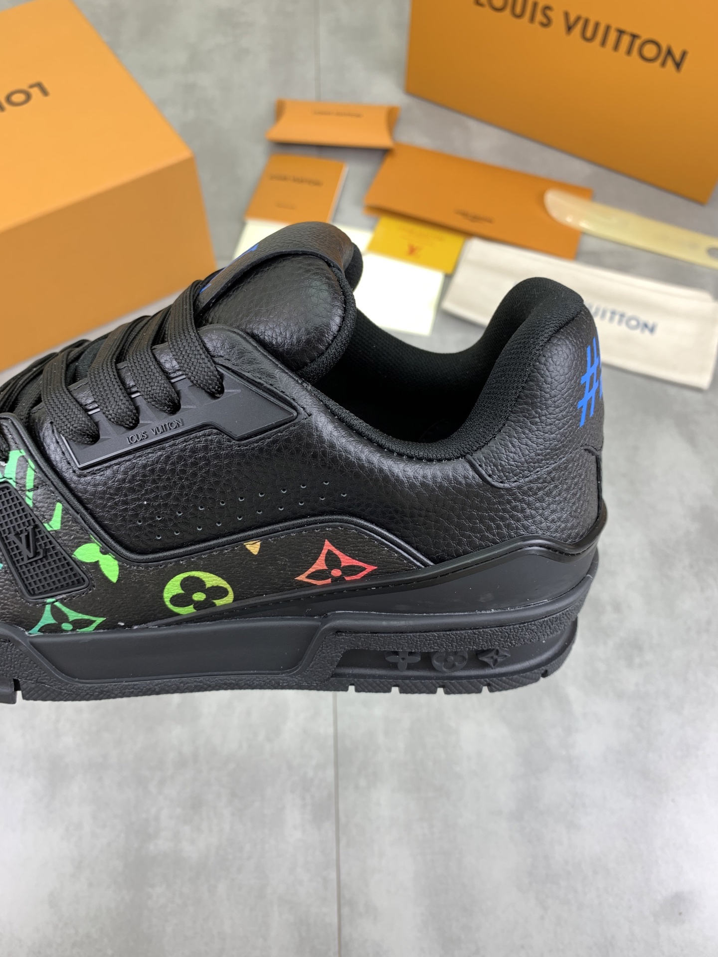 Louis Vuitton Men's Black Leather High-Top Sneakers, Size 38-45 8 i1741517389598 3938 0 6