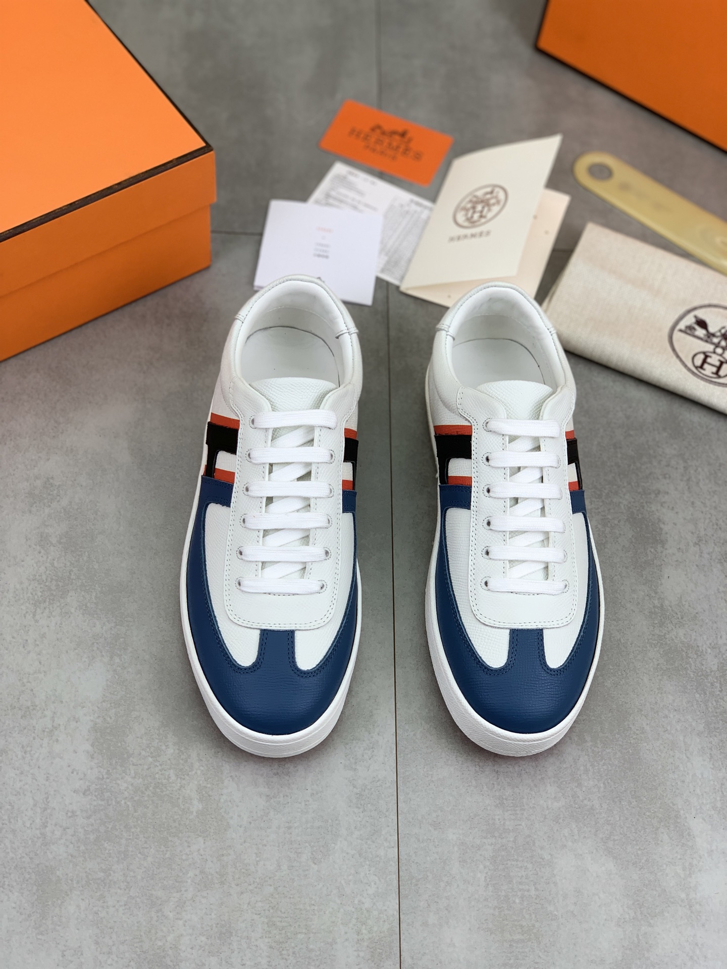 Hermes Men's Leather Sneakers, Designer Fashion Sneakers, Lace-up Casual Shoes 3 i1743177112367 924 0 1