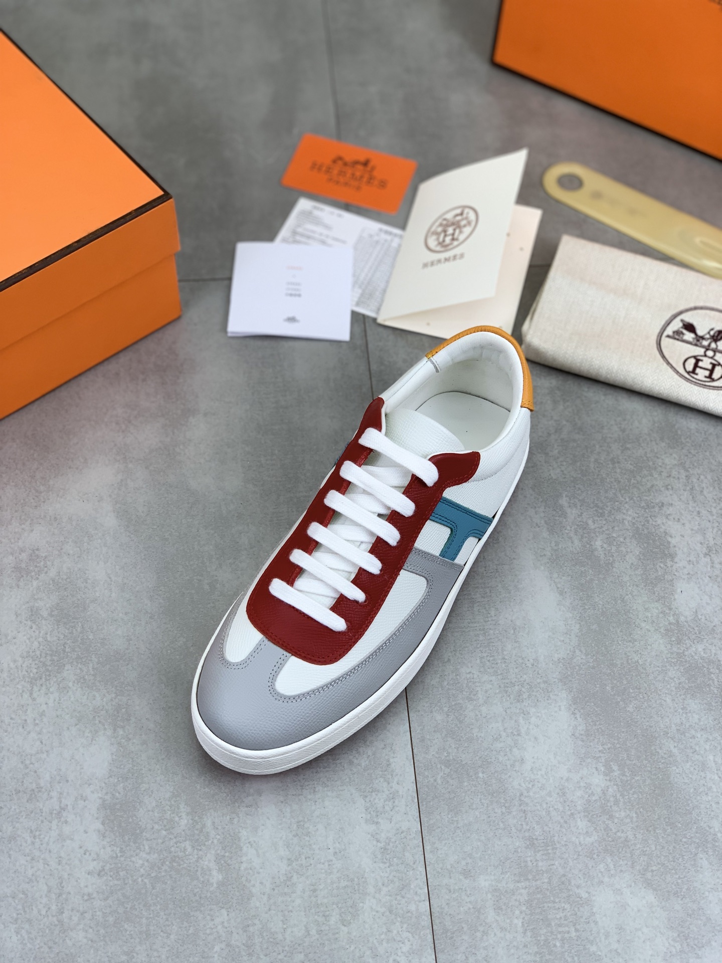 Hermès Men's Leather Sneakers with 'H' Cutout, Luxurious Comfort 5 i1743177161199 8653 0 3