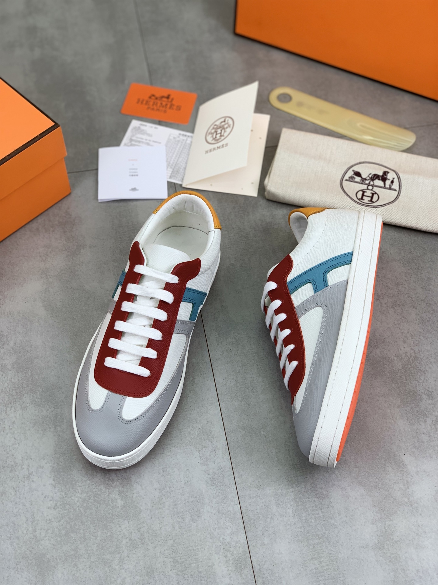 Hermès Men's Leather Sneakers with 'H' Cutout, Luxurious Comfort 6 i1743177165370 7922 0 4