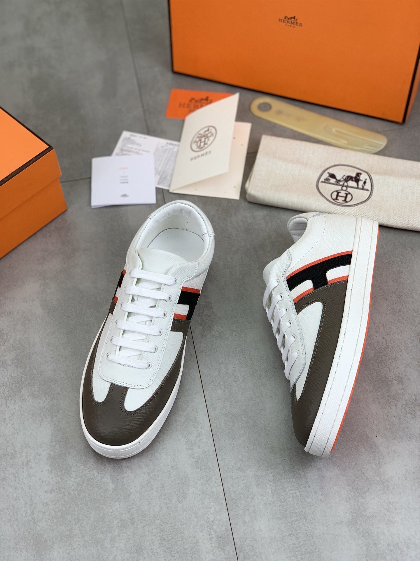 Hermes Men's Leather Sneakers Luxury Casual Shoes 6 i1743177264851 482 0 4