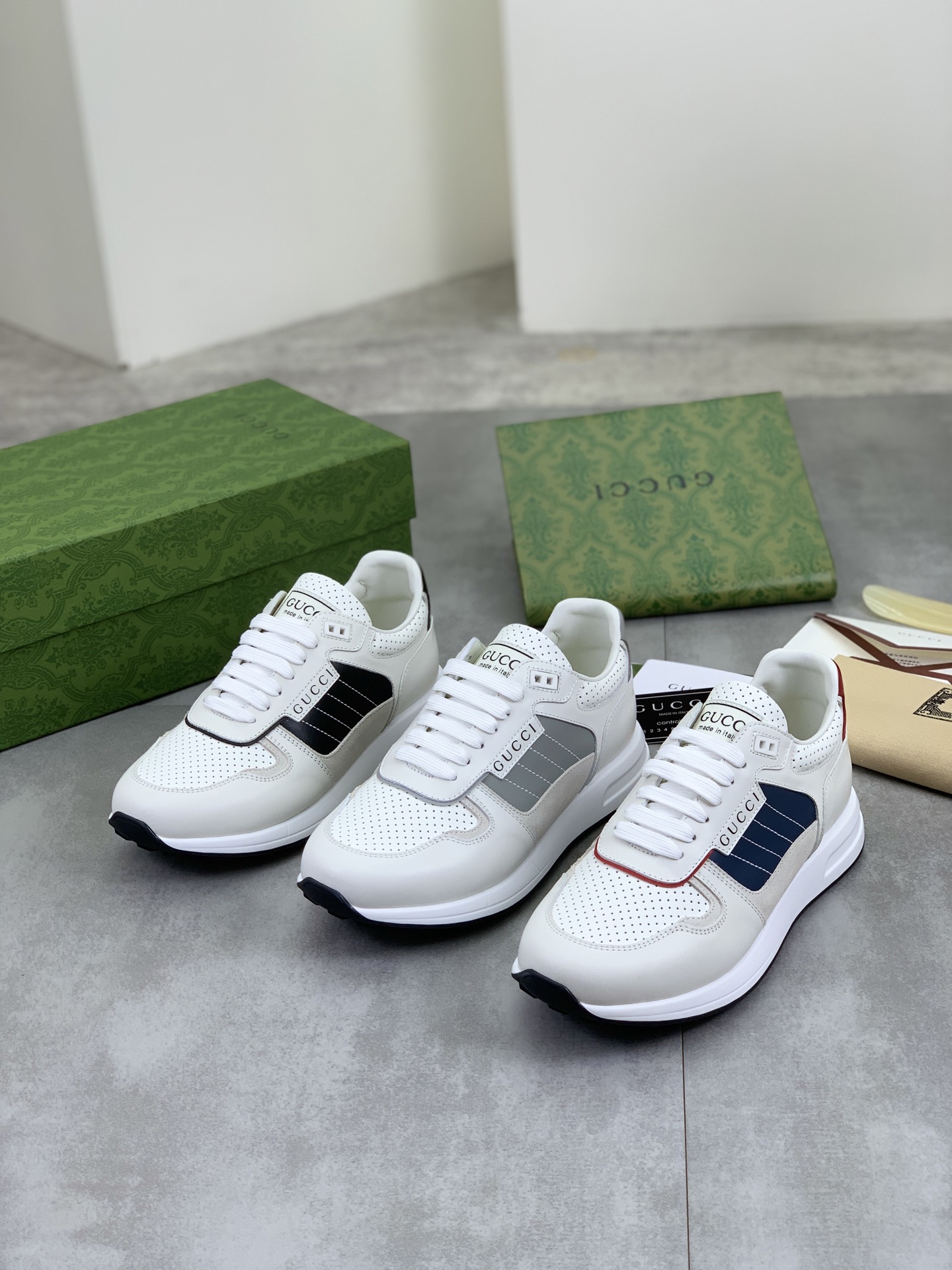 Gucci Men's Leather White Trainer Sneakers Casual Shoes, Size 39-44 11 i1743613577568 508 0 9