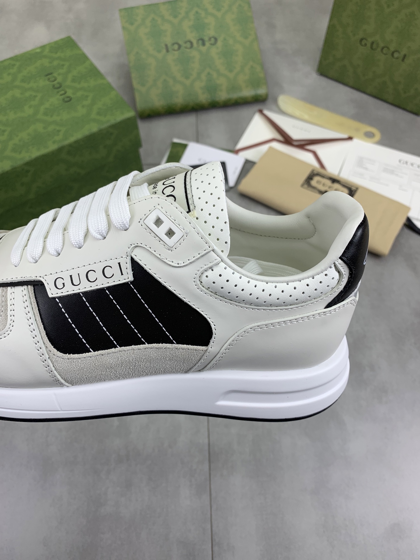 Gucci Men's Leather White Trainer Sneakers Casual Shoes, Size 39-44 8 i1743613581801 8198 0 6