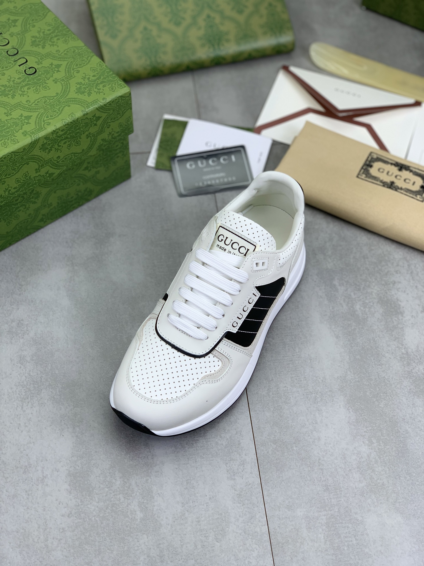 Gucci Men's Leather White Trainer Sneakers Casual Shoes, Size 39-44 5 i1743613582017 5552 0 3