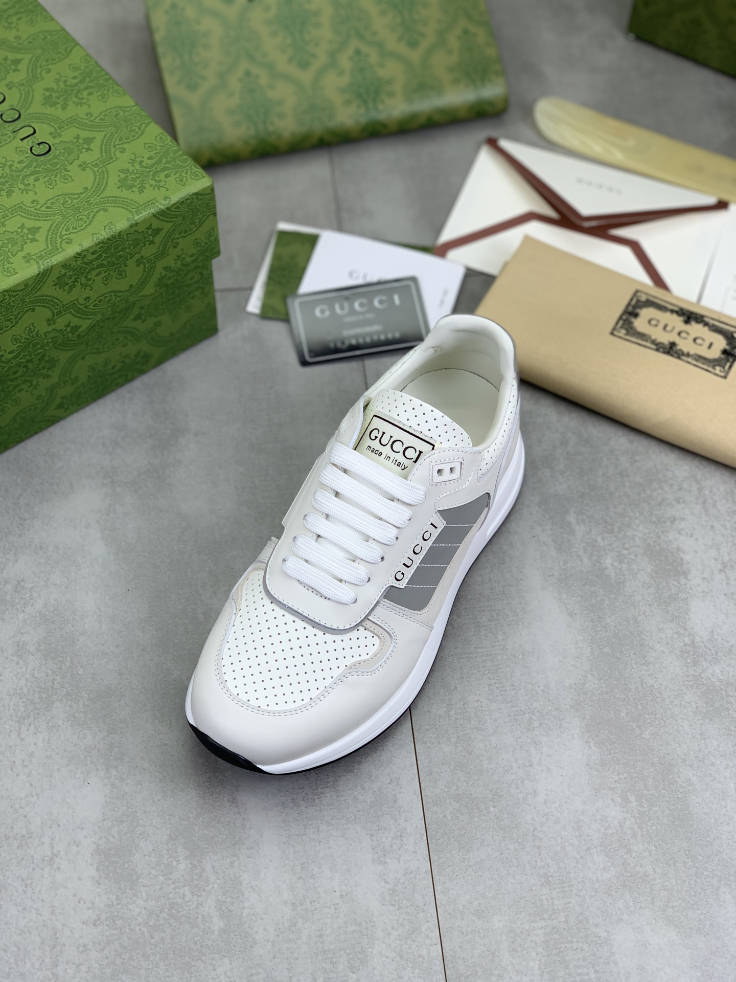 Gucci Men's Leather And Suede White Sneakers Lace-Up Size 39-44 5 i1743613603287 1291 0 3