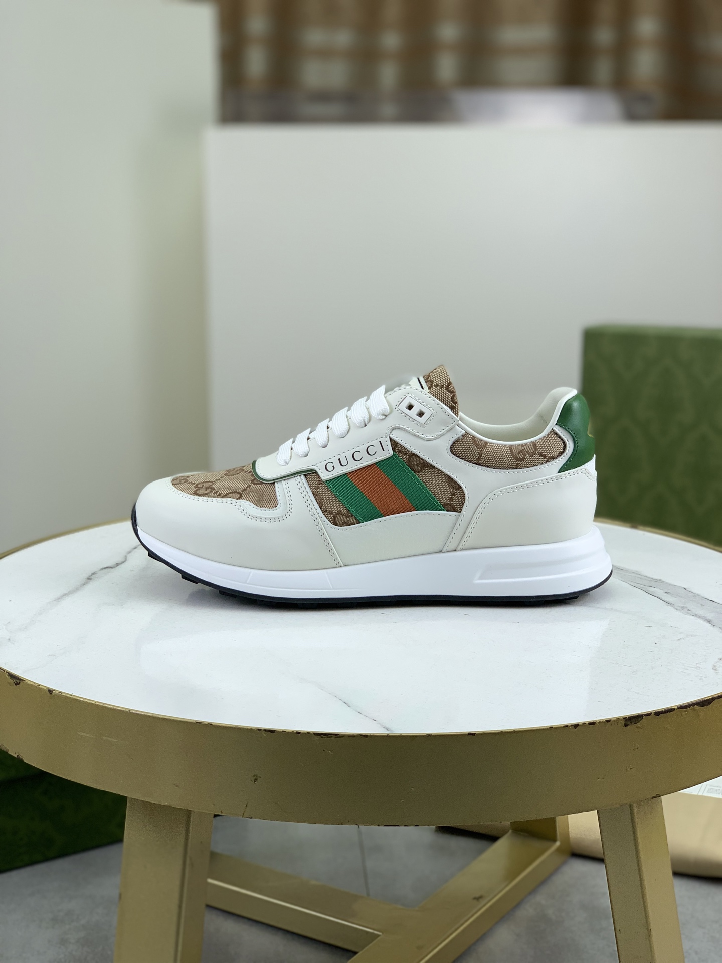 Gucci Men's Leather and Logo Print Lace-Up Sneakers, Size 39-44 2 i1743613653572 1131 0 0