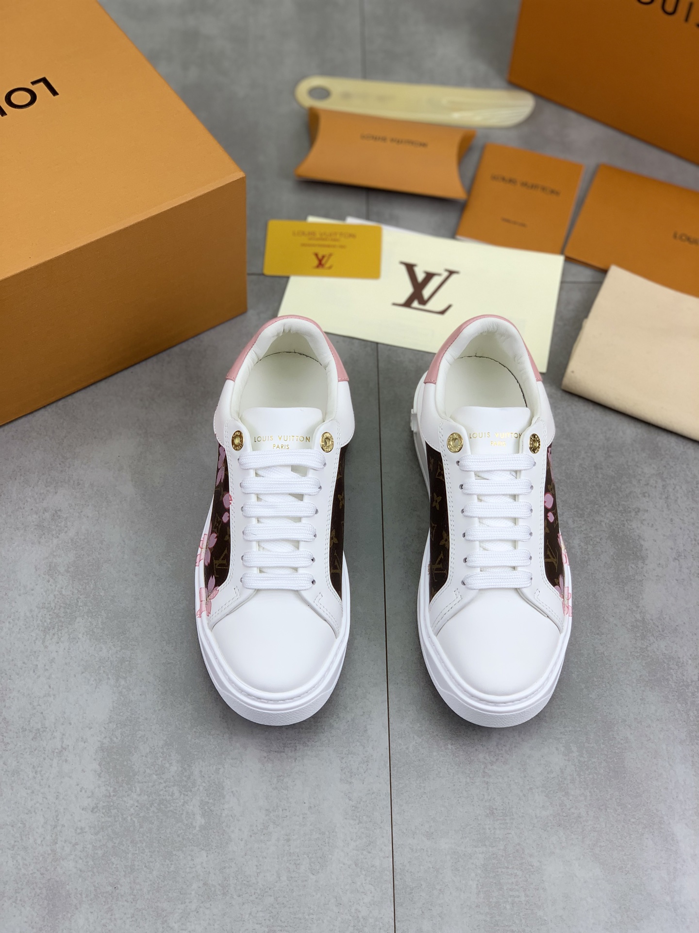 Louis Vuitton SS25 Time Out Sneaker with Monogram and Cherry Blossom 3 i1744732453792 3433 0 1