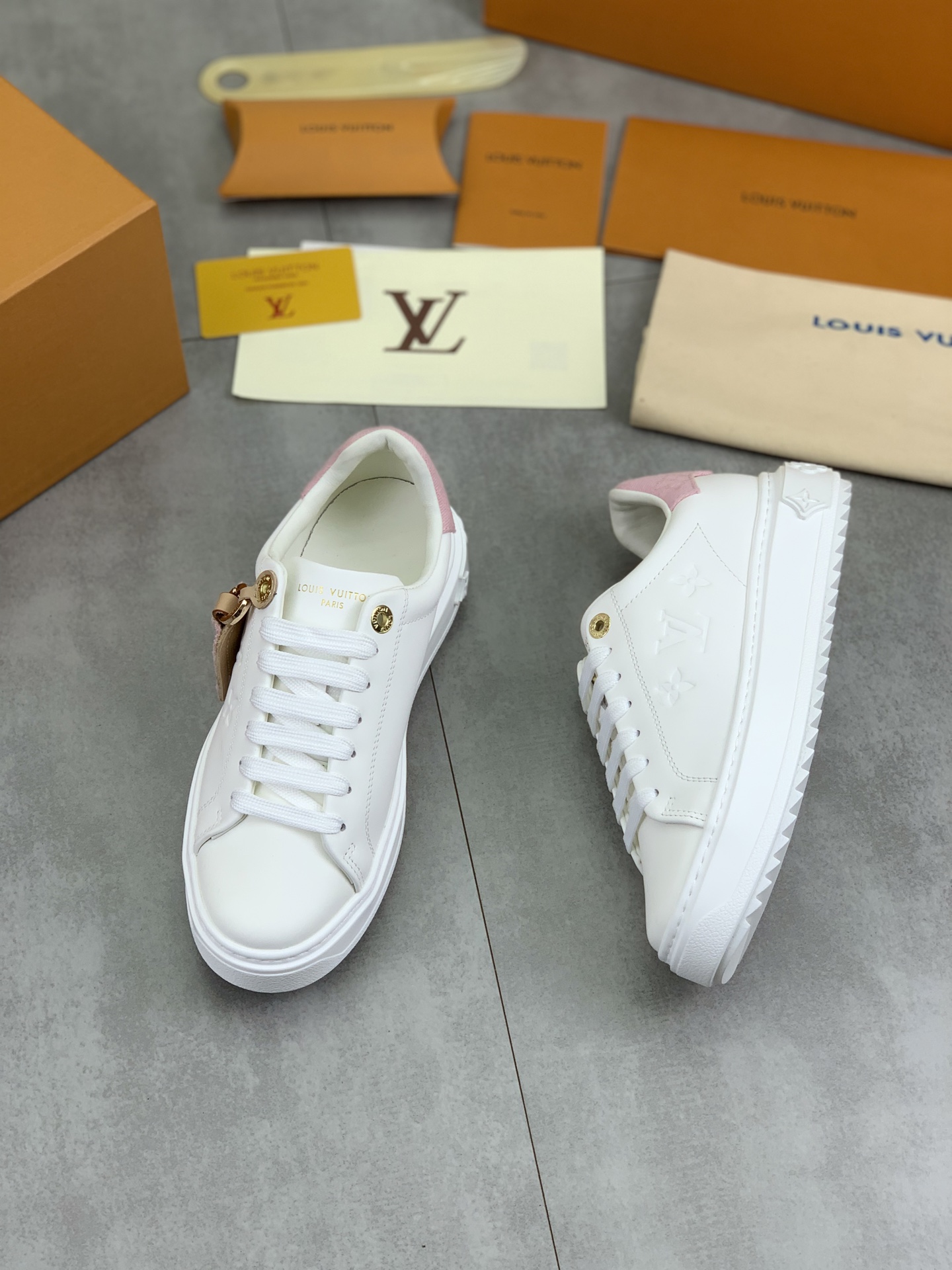 Louis Vuitton Time Out Sneakers - White Leather with Monogram Details 6 i1744732465410 1127 0 4