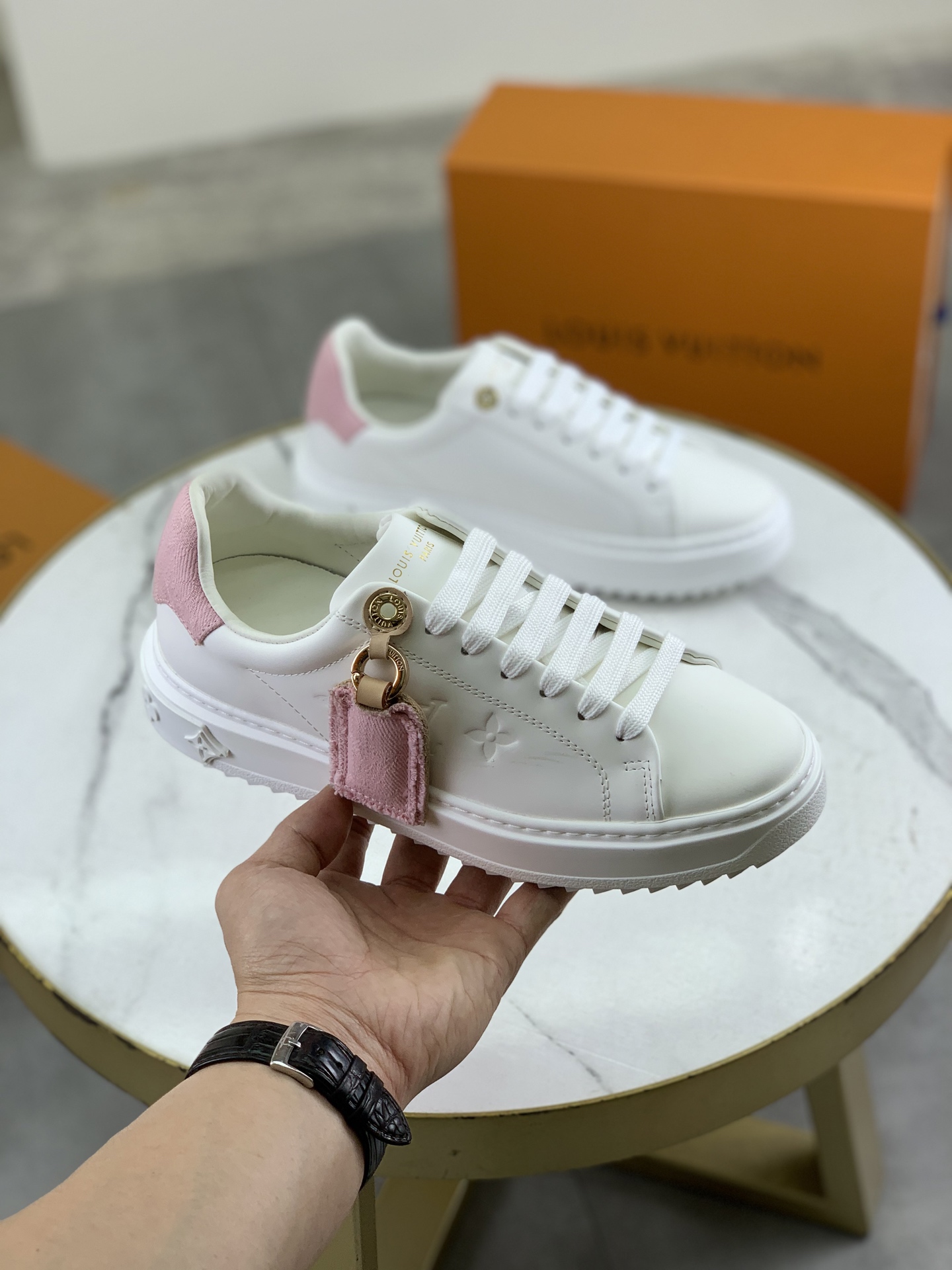 Louis Vuitton Time Out Sneakers - White Leather with Monogram Details 4 i1744732465645 2003 0 2