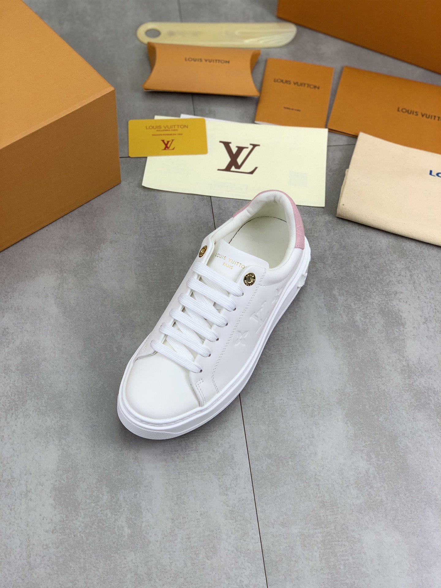 Louis Vuitton Time Out Sneakers - White Leather with Monogram Details 5 i1744732467340 9031 0 3