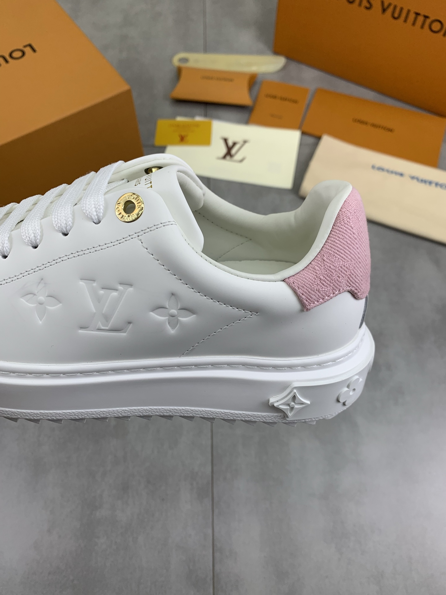 Louis Vuitton Time Out Sneakers - White Leather with Monogram Details 8 i1744732467370 5648 0 6