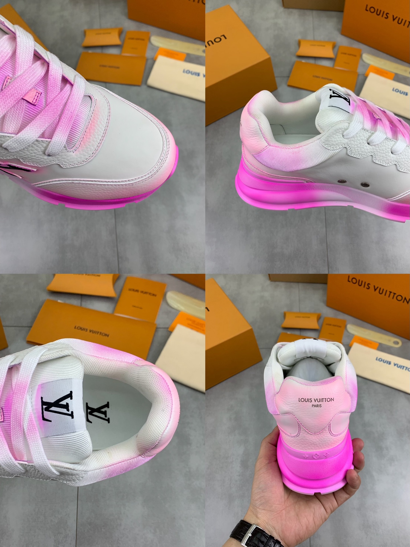 Louis Vuitton Women's LV Trainer Sneaker Pink/White Leather Size 35-44 10 i1745482890085 5285 0 8