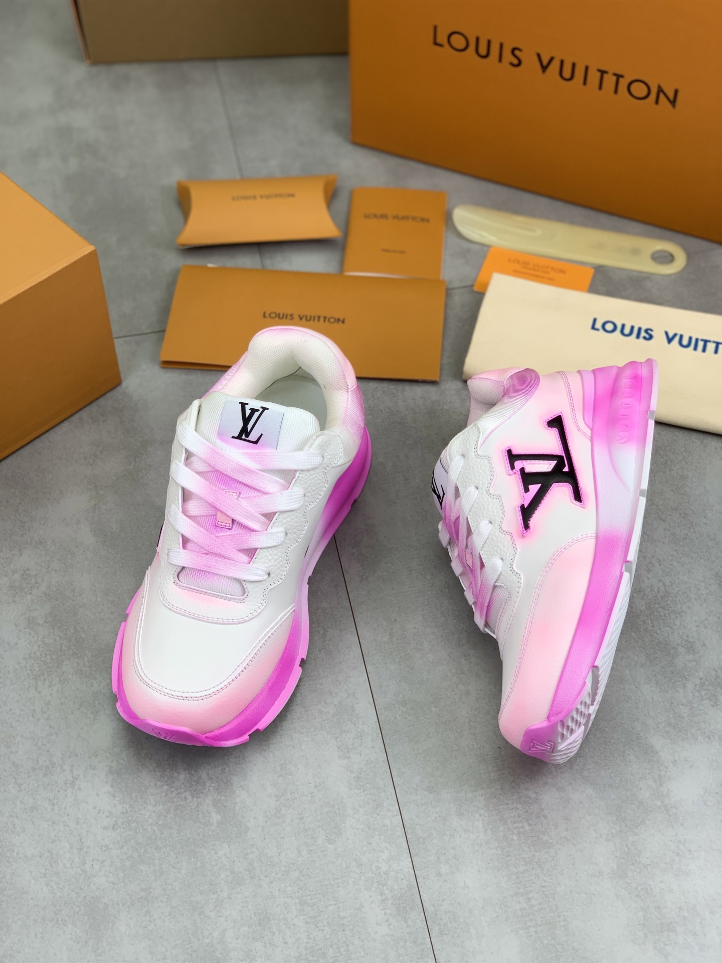 Louis Vuitton Women's LV Trainer Sneaker Pink/White Leather Size 35-44 6 i1745482892980 2687 0 4