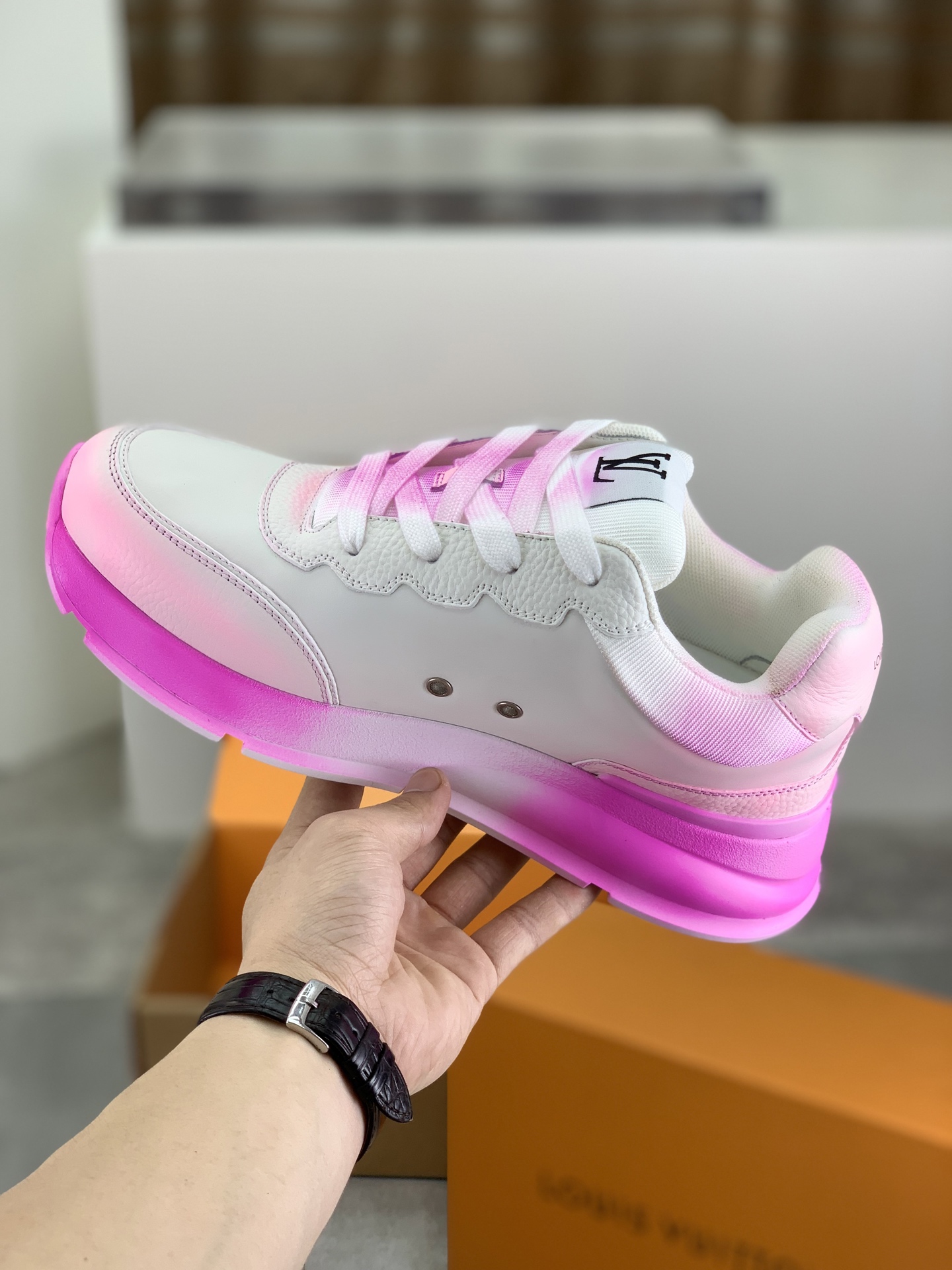 Louis Vuitton Women's LV Trainer Sneaker Pink/White Leather Size 35-44 7 i1745482894819 184 0 5