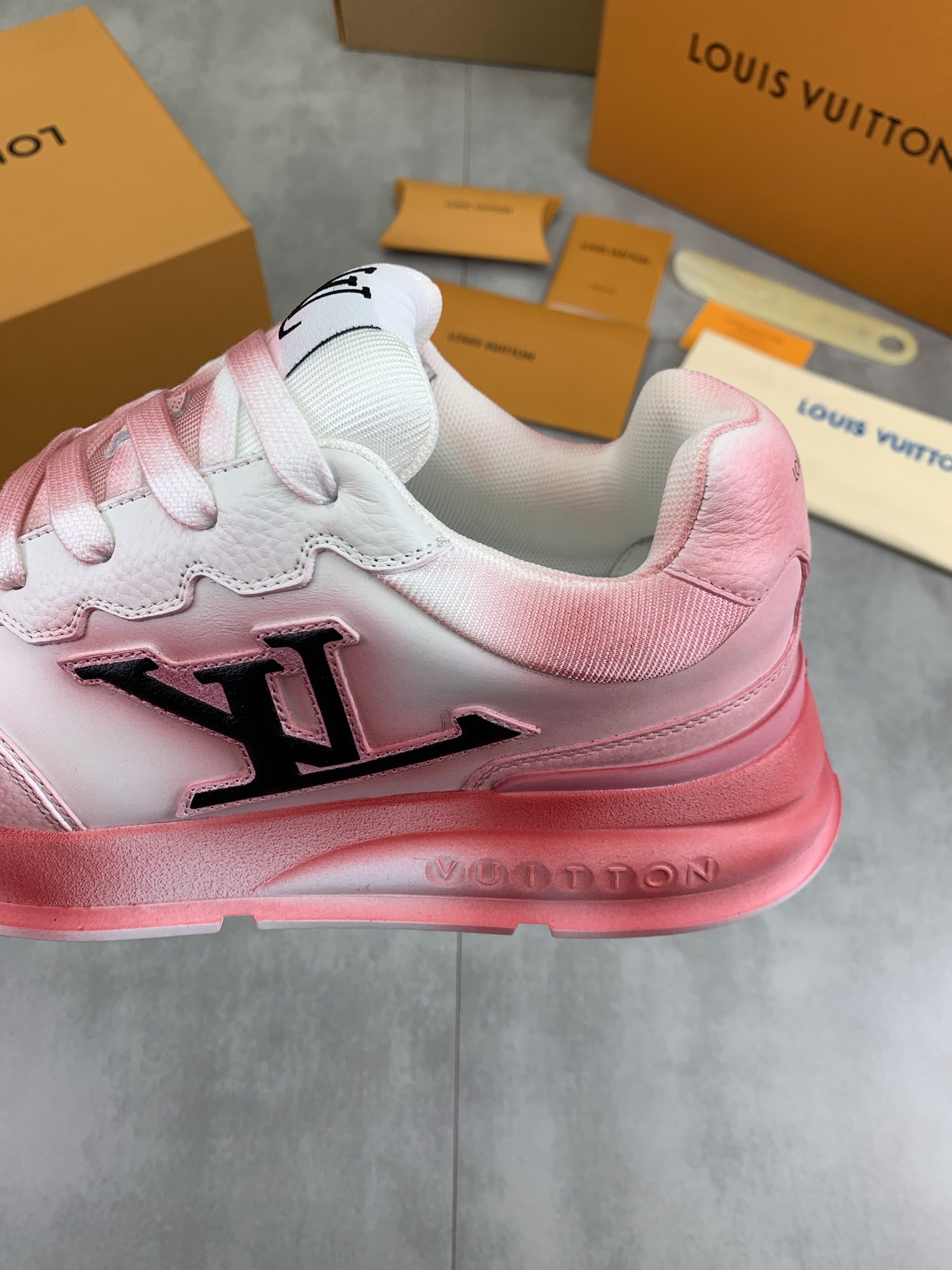 Louis Vuitton Women's Run Away Pulse Sneaker Pink Leather 8 i1745482946791 9196 0 6