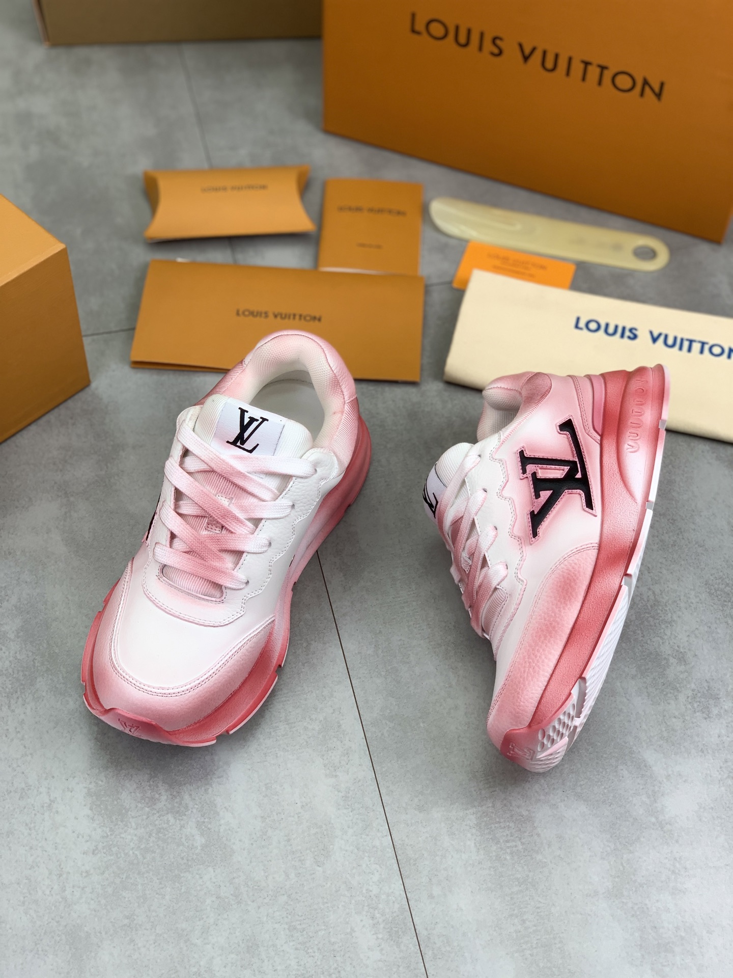 Louis Vuitton Women's Run Away Pulse Sneaker Pink Leather 6 i1745482948443 1201 0 4