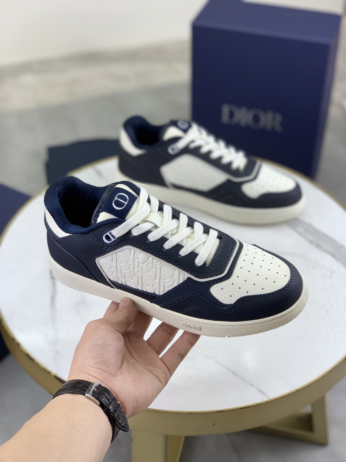 Dior B57 Low-Top Sneakers, Oblique Print, Leather, Lace-up, Unisex 4 i1745601052329 6098 0 2