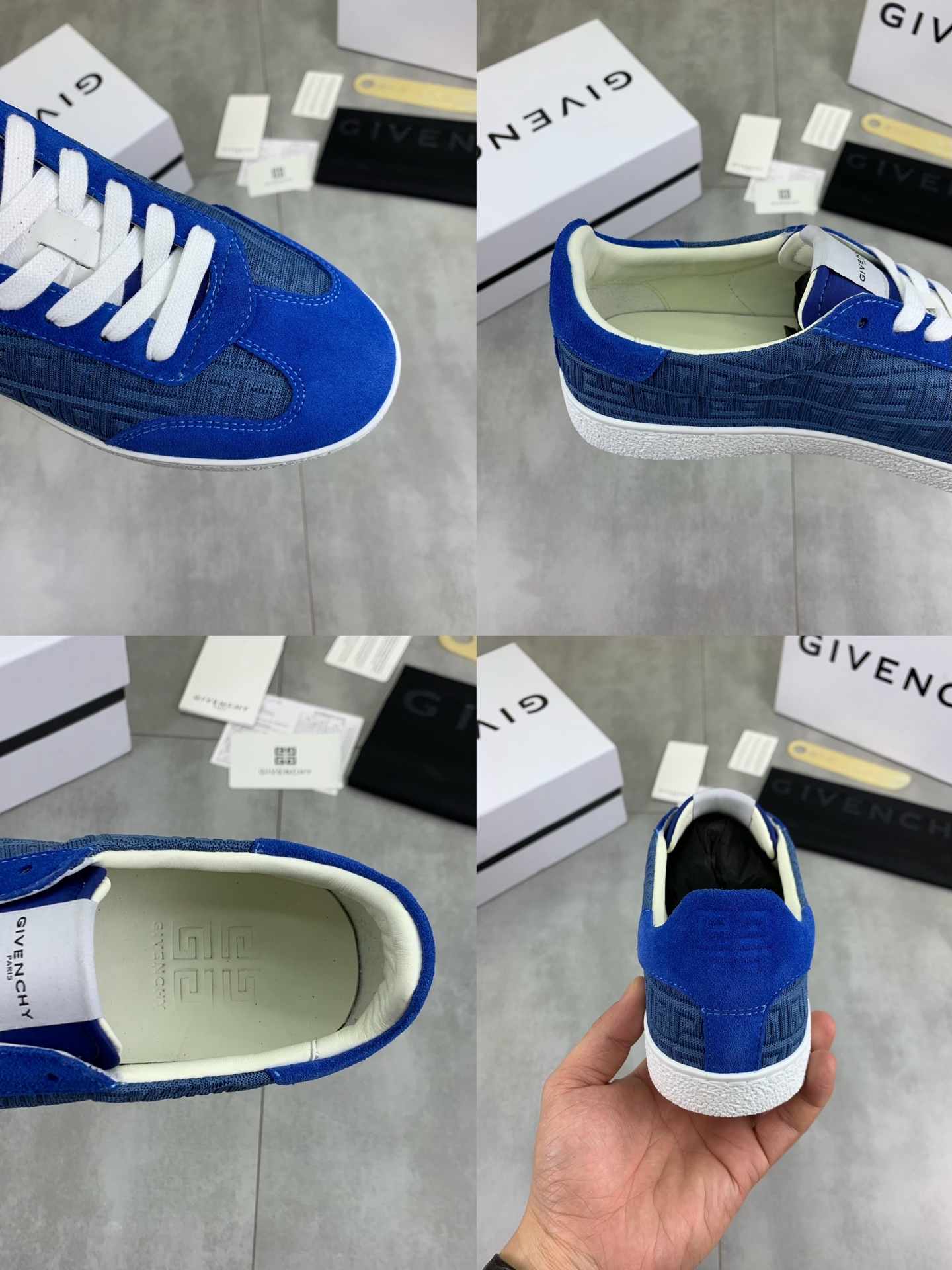 Givenchy Men's Low-Top Sneaker: Blue Suede Pattern Lace-Up Casual Shoes 10 i1745768798683 1797 0 8