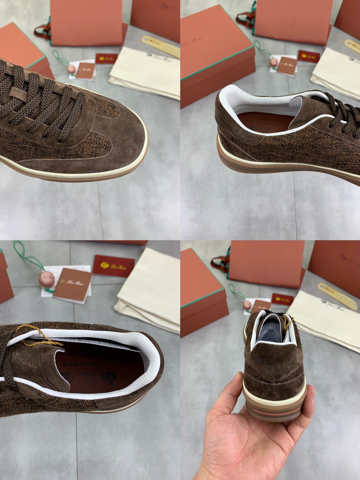 Loro Piana Men's Brown Suede Sneakers Leather Lining Handmade Shoes 10 i1745768941352 4723 0 8