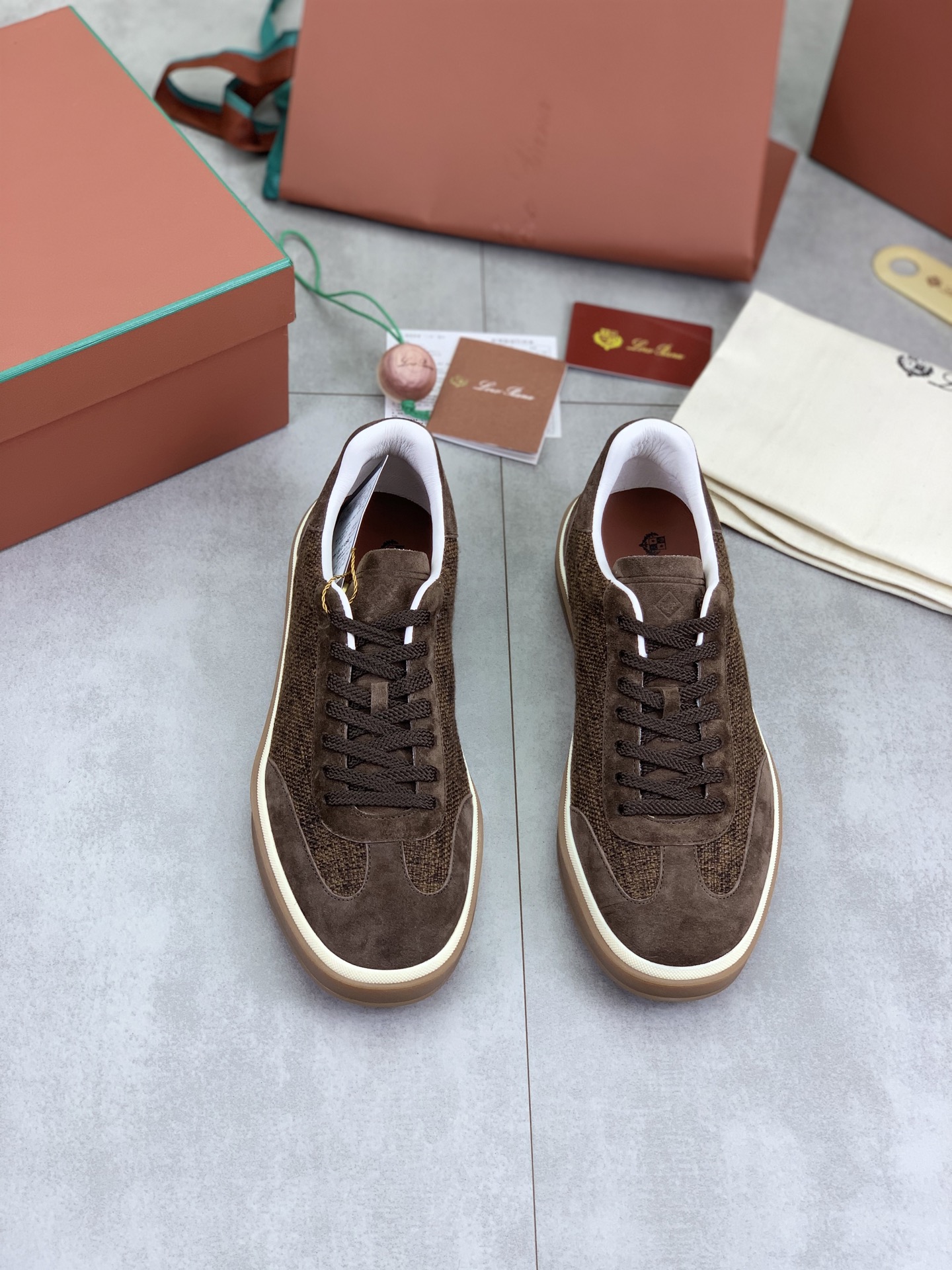 Loro Piana Men's Brown Suede Sneakers Leather Lining Handmade Shoes 3 i1745768944599 5830 0 1