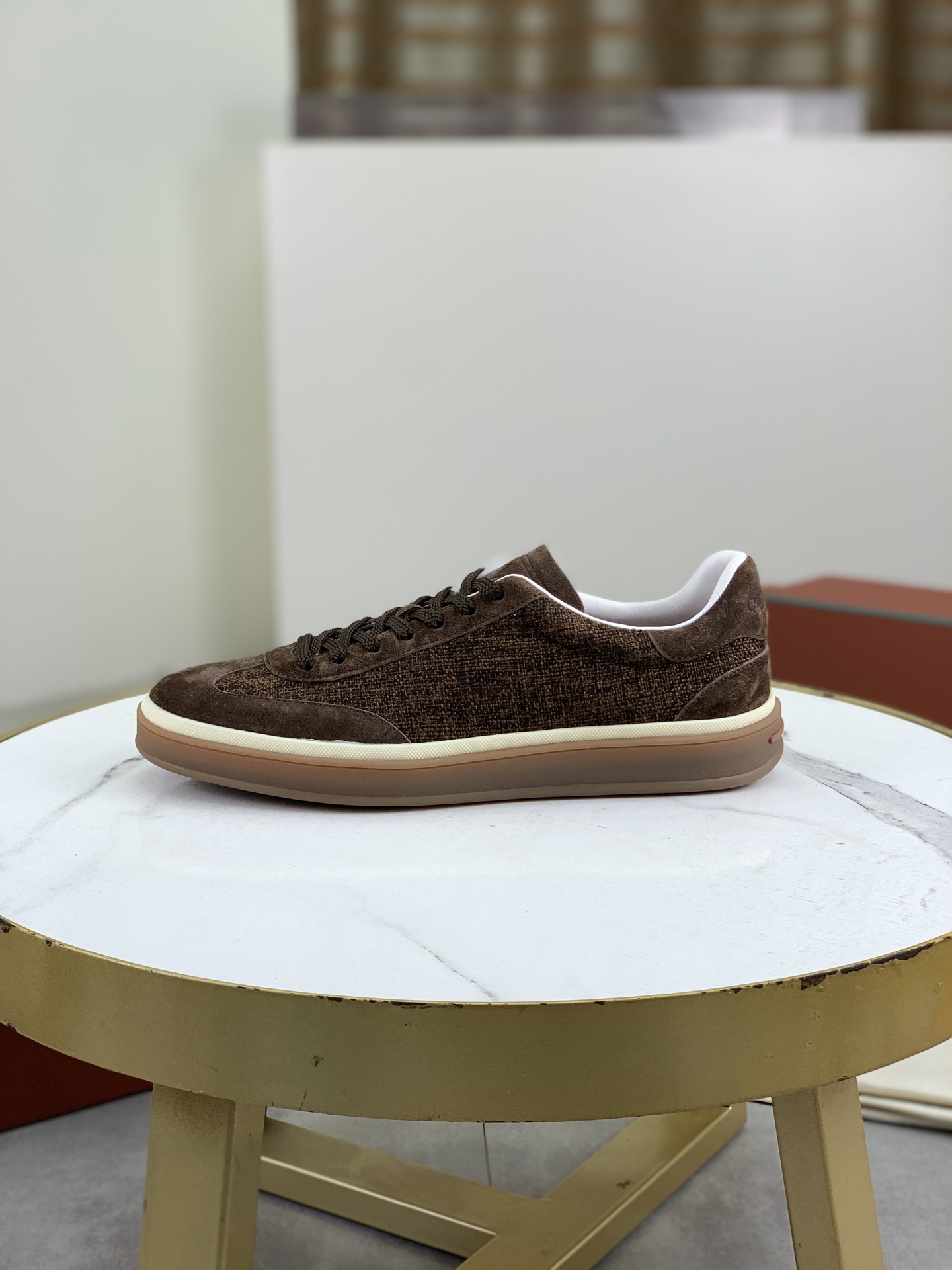 Loro Piana Men's Brown Suede Sneakers Leather Lining Handmade Shoes 1 Loro Piana Men's Brown Suede Sneakers Leather Lining Handmade Shoes