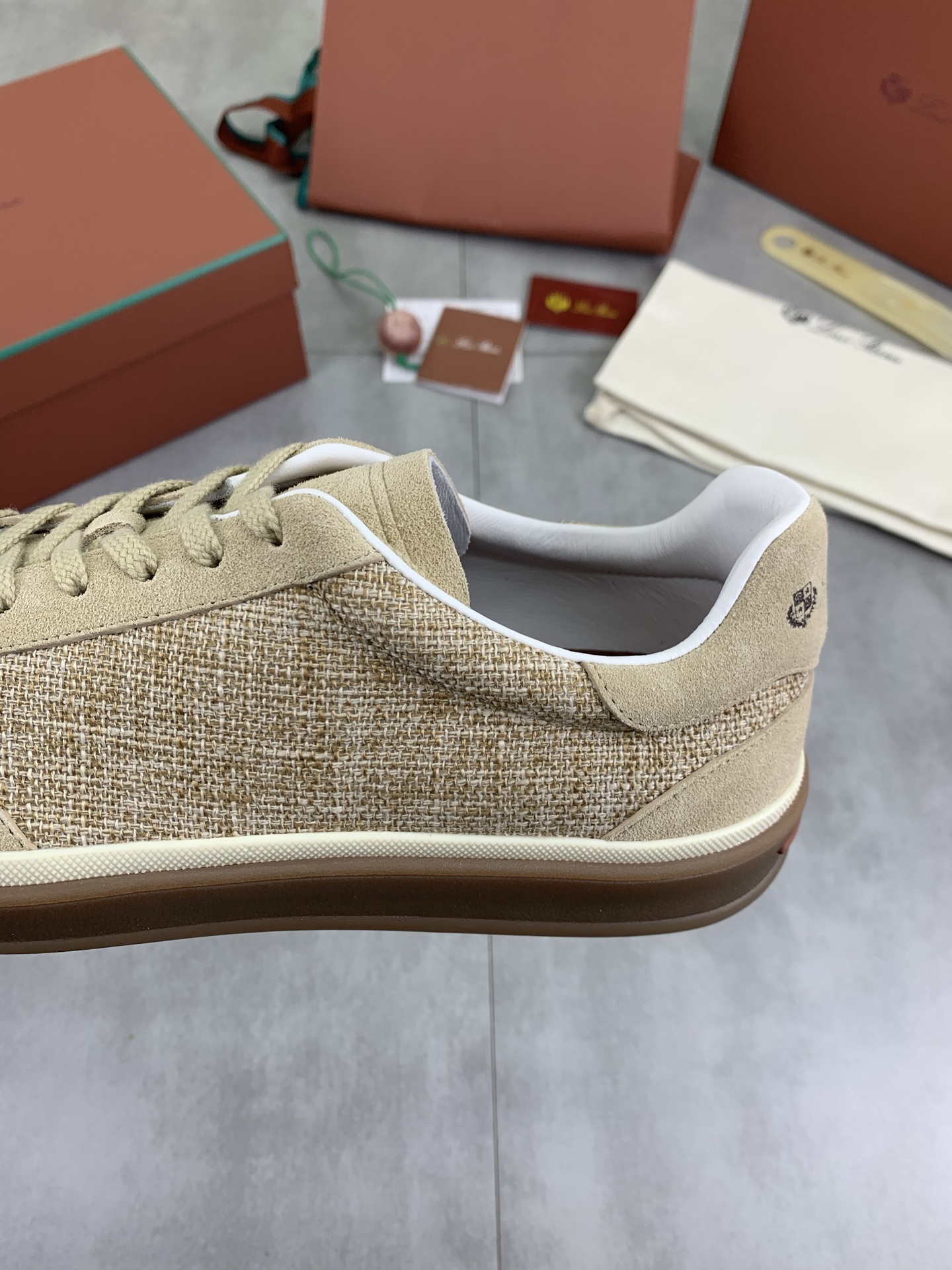 Loro Piana Men's Beige Woven Fabric Sneakers, Italian Craftsmanship 8 i1745768957571 1868 0 6