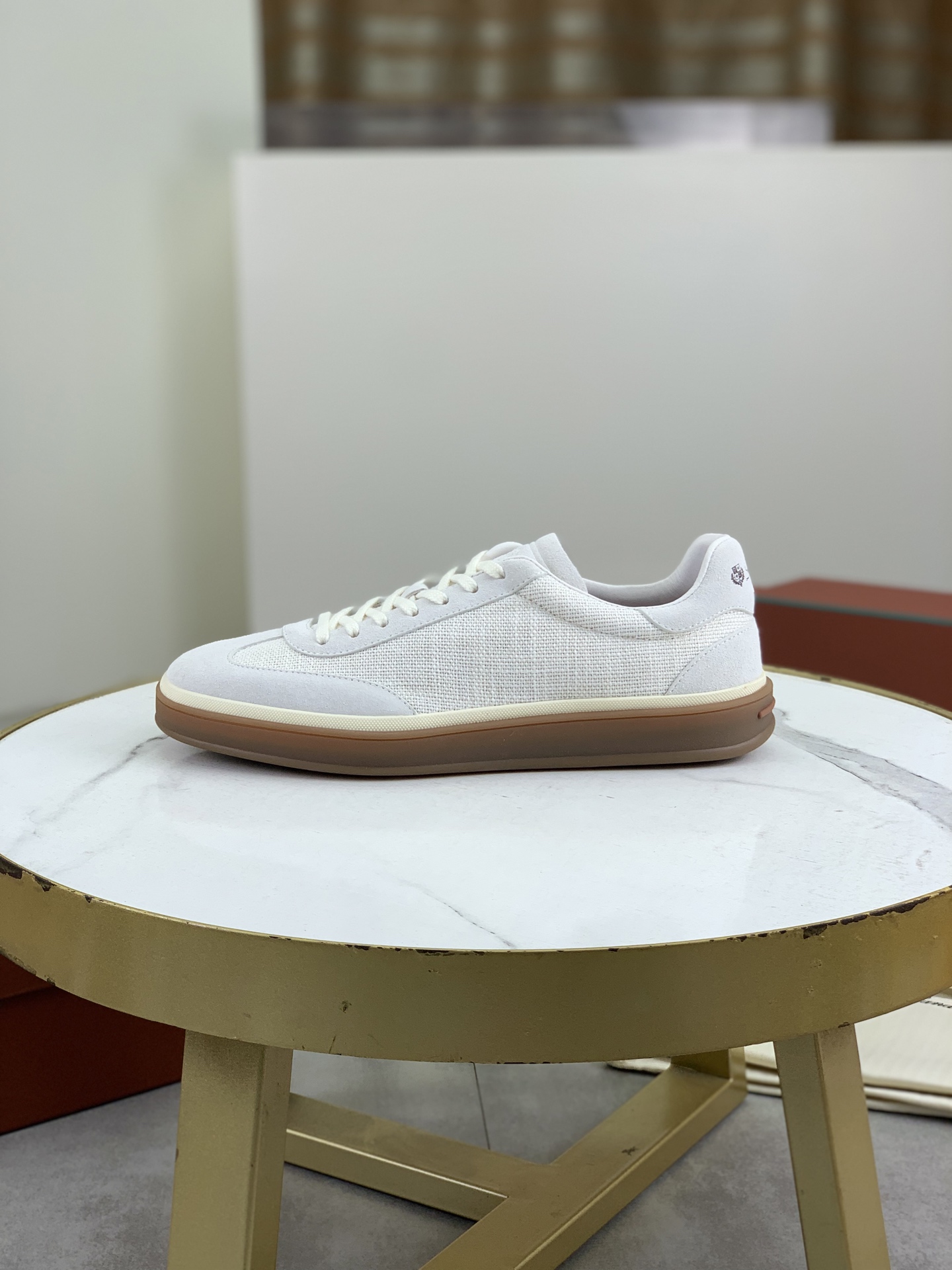 Loro Piana White Fabric & Leather Sole Sneakers - Handcrafted Luxury Shoes 1 Loro Piana White Fabric & Leather Sole Sneakers - Handcrafted Luxury Shoes