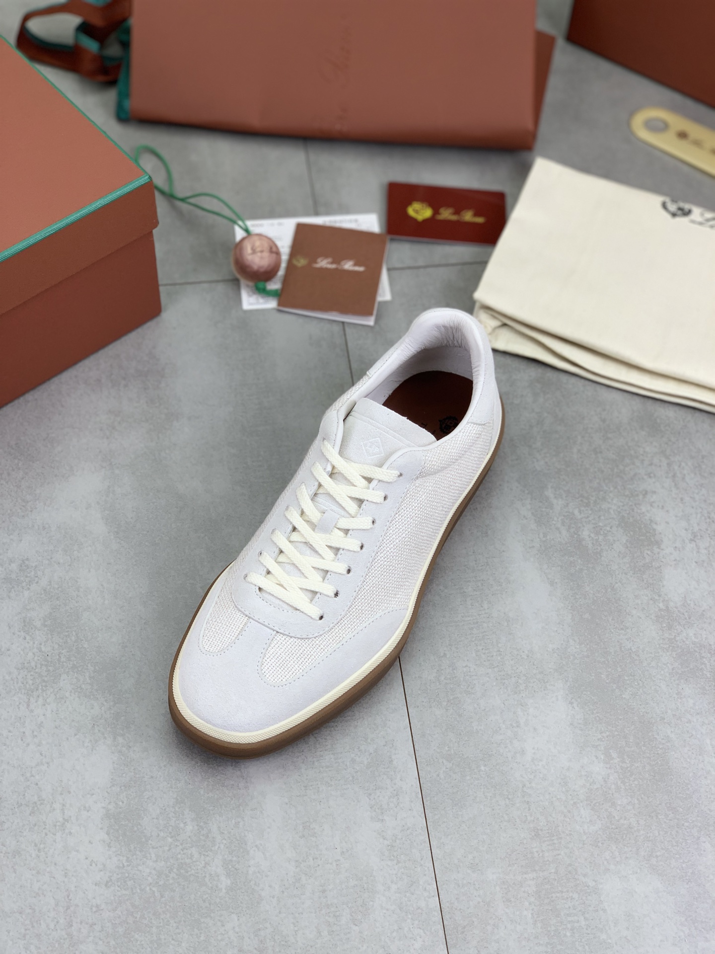 Loro Piana White Fabric & Leather Sole Sneakers - Handcrafted Luxury Shoes 5 i1745768977836 516 0 3