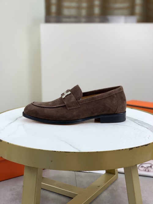 Hermes Men's Suede Loafers with Leather Sole - Stylish Slip-Ons 1 Hermes Men's Suede Loafers with Leather Sole - Stylish Slip-Ons