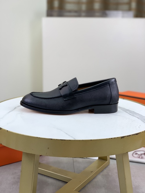 Hermes Men's Black Leather Loafers Slip-On Dress Shoes - Formal & Casual 1 Hermes Men's Black Leather Loafers Slip-On Dress Shoes - Formal & Casual