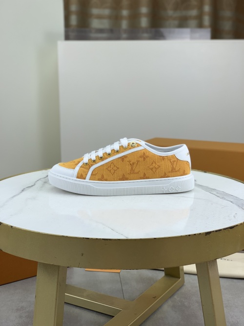 Louis Vuitton Time Out Sneakers Canvas Yellow, New Arrival Couple Style 1 Louis Vuitton Time Out Sneakers Canvas Yellow, New Arrival Couple Style