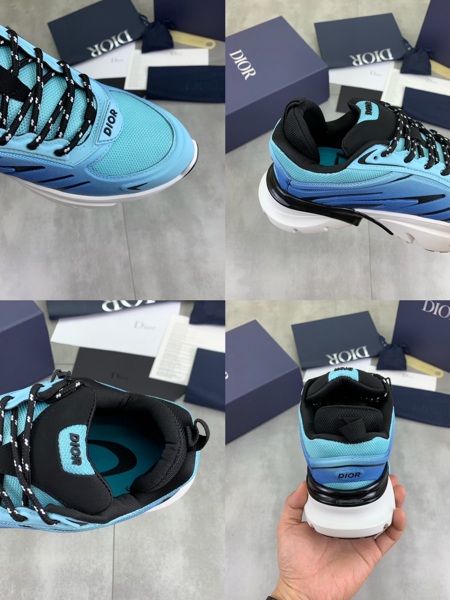Dior Chrono Running Shoes 2025 - White & Blue Mesh with Leather Accents 10 i1746890691970 1277 0 8