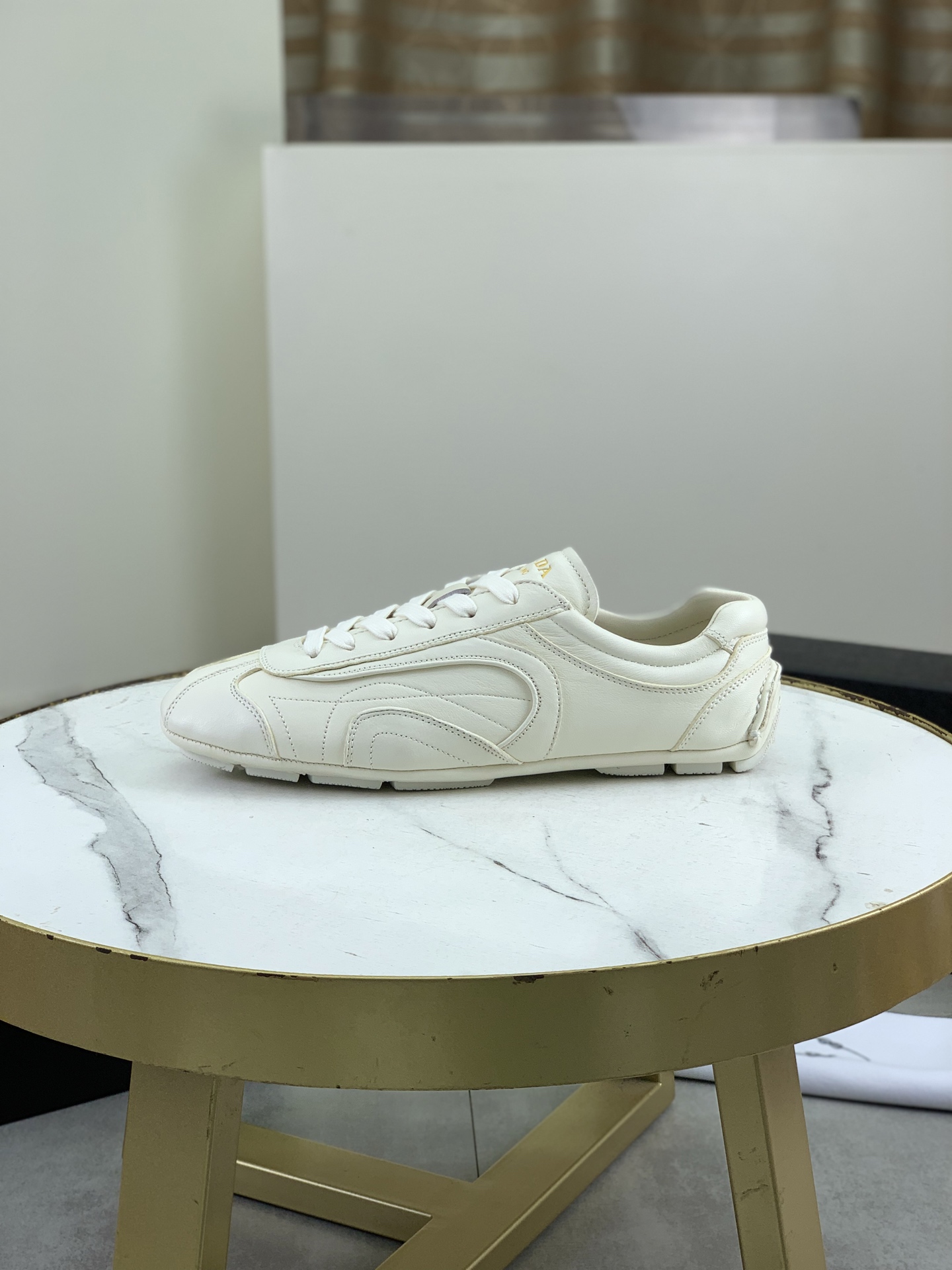 Prada Men's Classic Leather Sneakers - Lightweight Comfort for Urban Walks