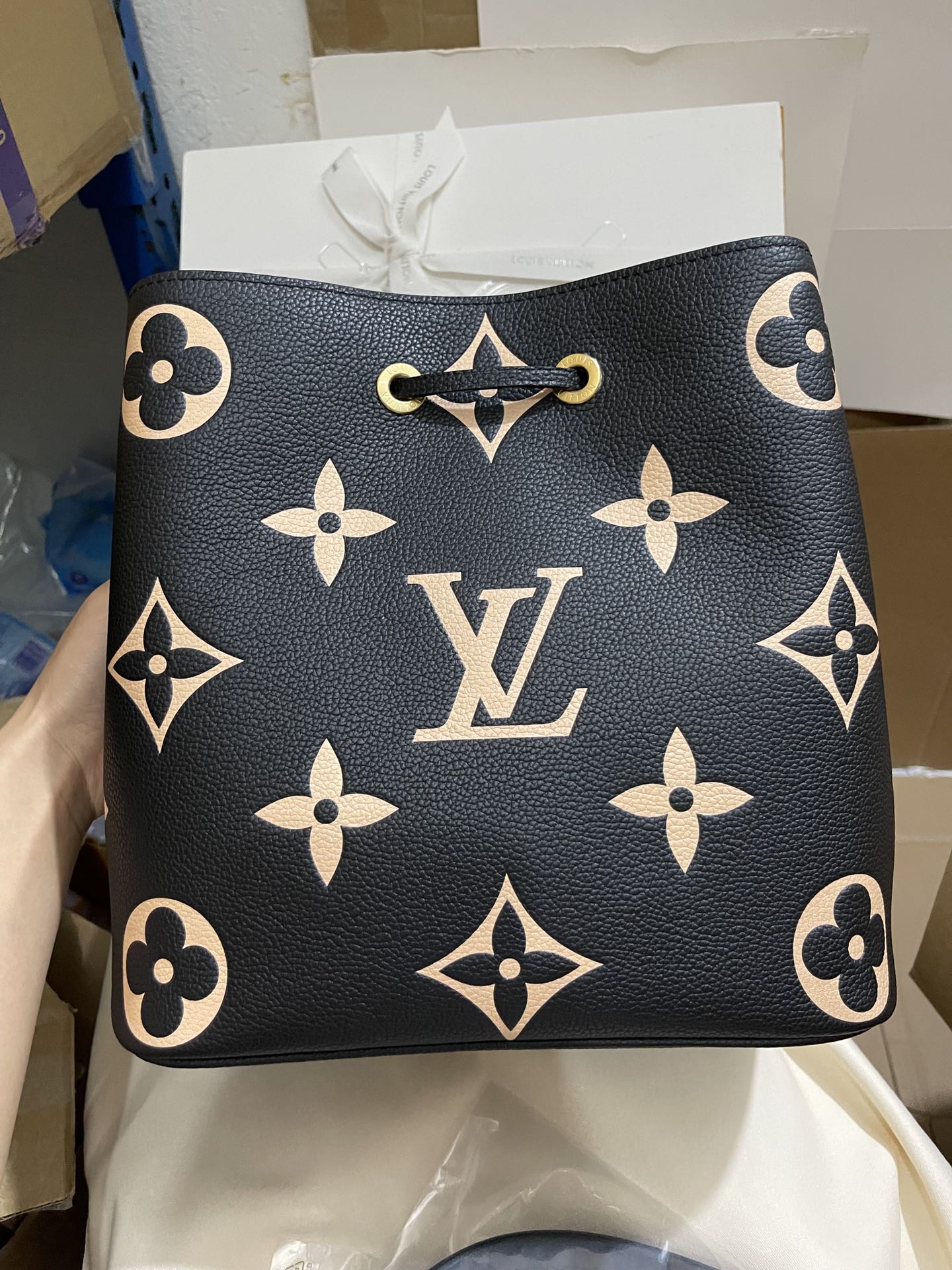 正品级法国版SP免检 客定✈️发货实拍👜全皮水桶包黑色 M45497
