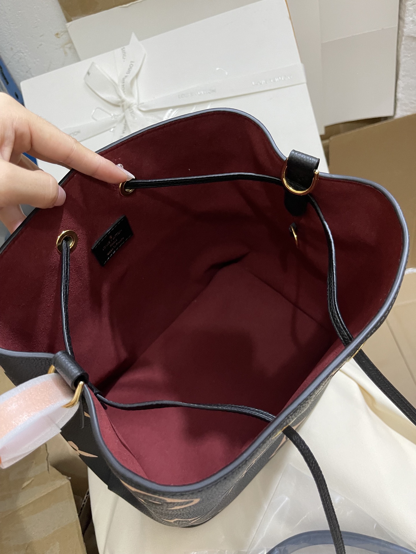 正品级法国版SP免检 客定✈️发货实拍👜全皮水桶包黑色 M45497