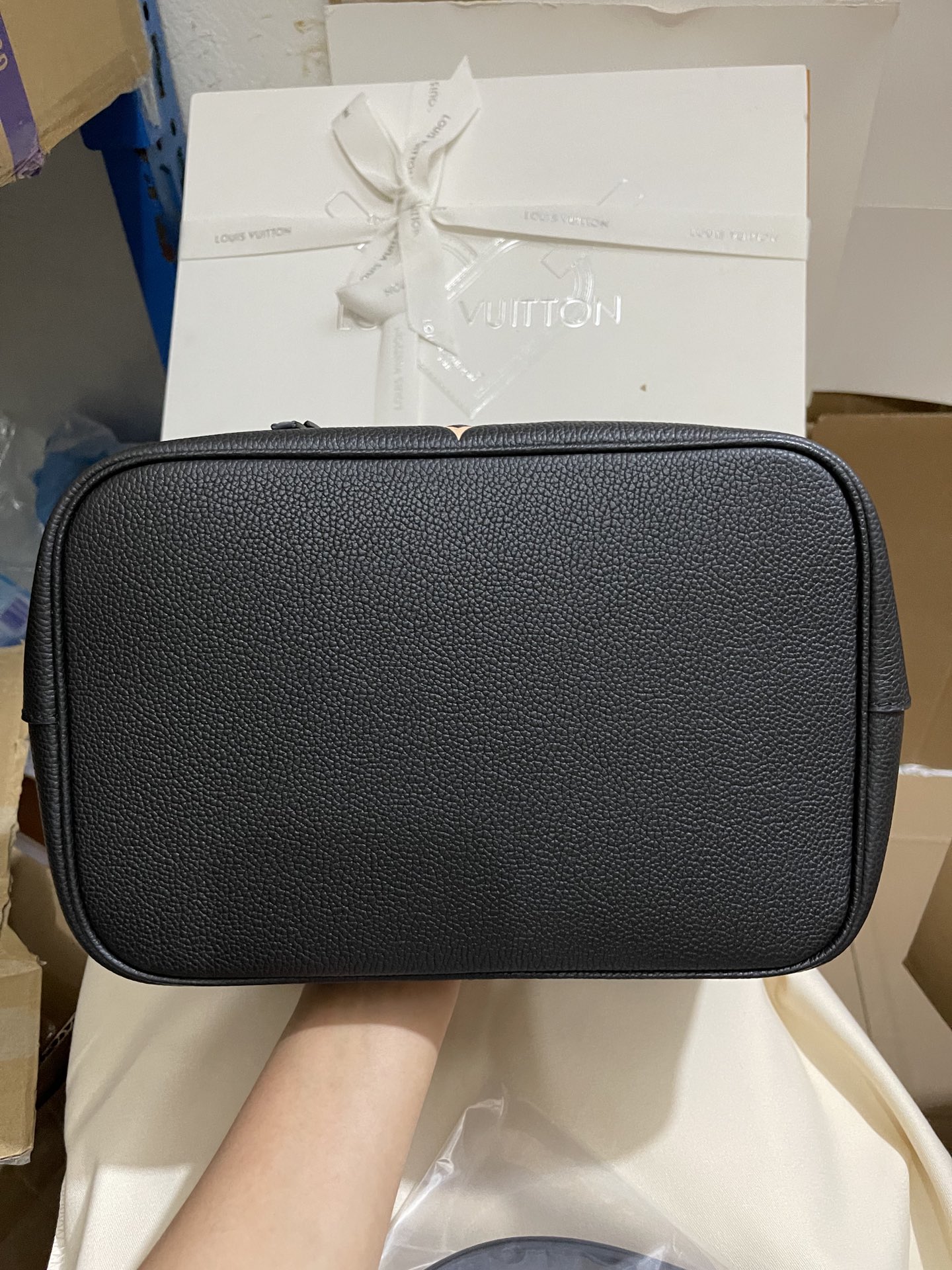 正品级法国版SP免检 客定✈️发货实拍👜全皮水桶包黑色 M45497