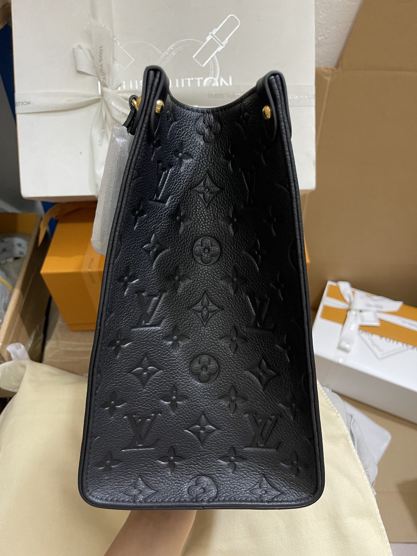 正品级法国版SP免检 客定✈️发货实拍👜 黑压花托特包 M45595