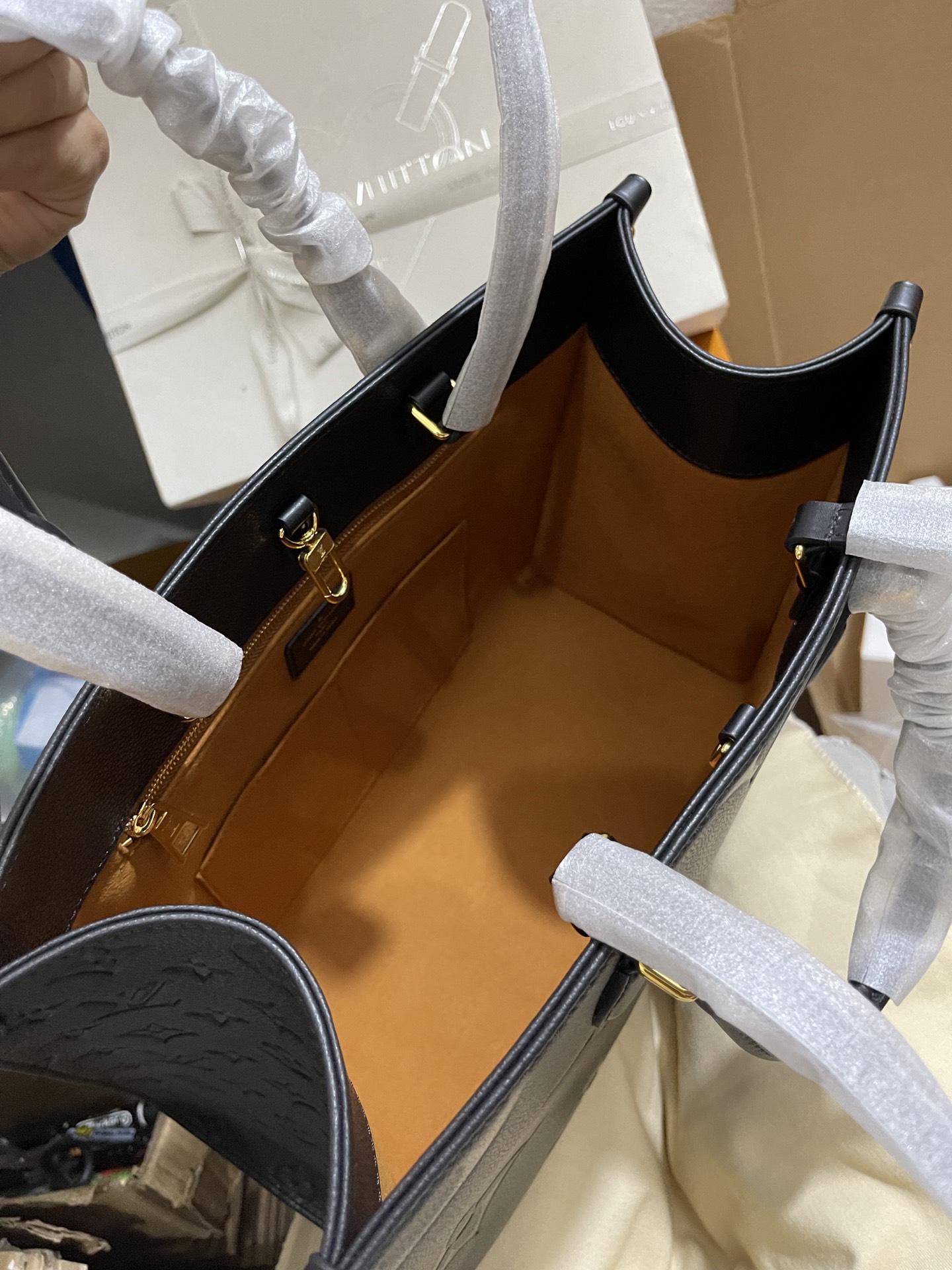 正品级法国版SP免检 客定✈️发货实拍👜 黑压花托特包 M45595