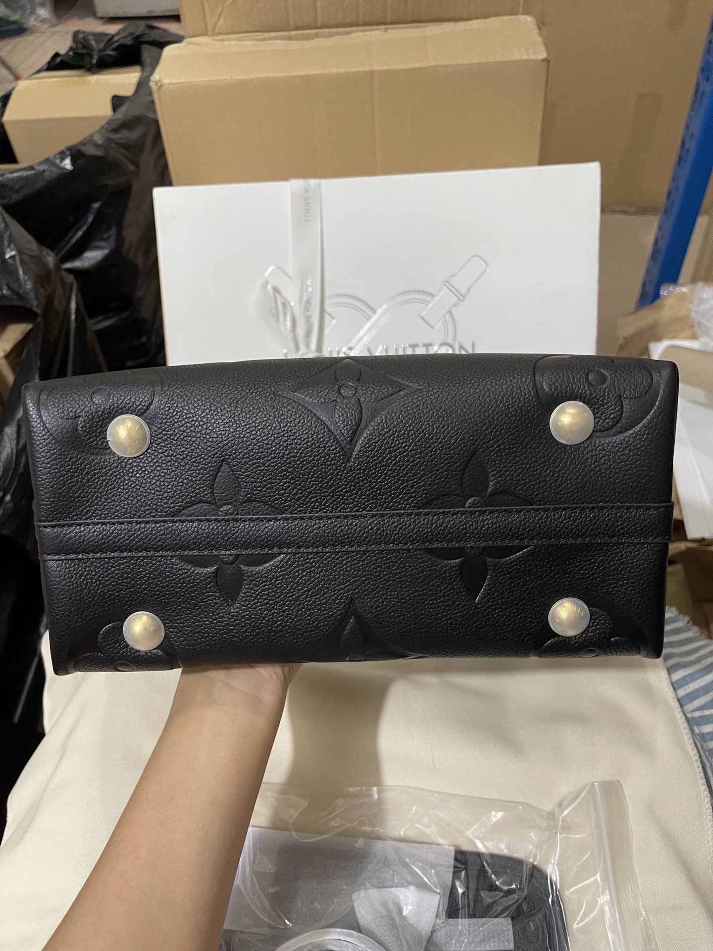 正品级法国版SP免检 客定✈️发货实拍👜全皮Carryall黑色压花 M46388