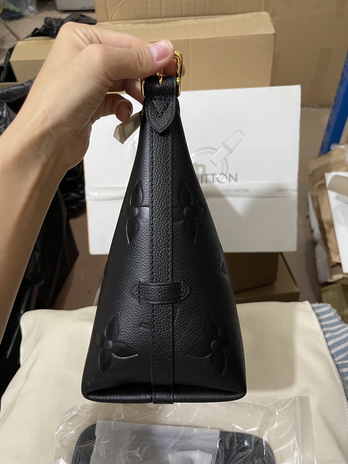 正品级法国版SP免检 客定✈️发货实拍👜全皮Carryall黑色压花 M46388