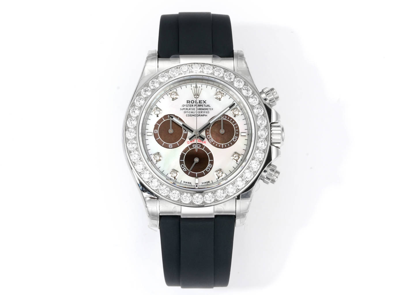 NO:147270,Steel belt, tape C1 new product new gem inlay (super A version) Dandong 4131 Yikyu movement. 36 high-density selected gemstones, perfectly inlaid. Substitute grade dial. Custom shell cover/steel belt in AR factory. Fluoroelastic tape with built-in 0.1mm memory steel sheet. C1 is trustworthy,19860909钢带,胶带 C1新品 新款 宝石镶嵌款（超A版） 丹东4131一休机芯.36颗高密度精选宝石,完美镶嵌.代用级别表盘.AR厂订制壳套/钢带. 氟橡胶材质胶带,内置0.1mm记忆钢片. C1出品值得信赖,,Watch