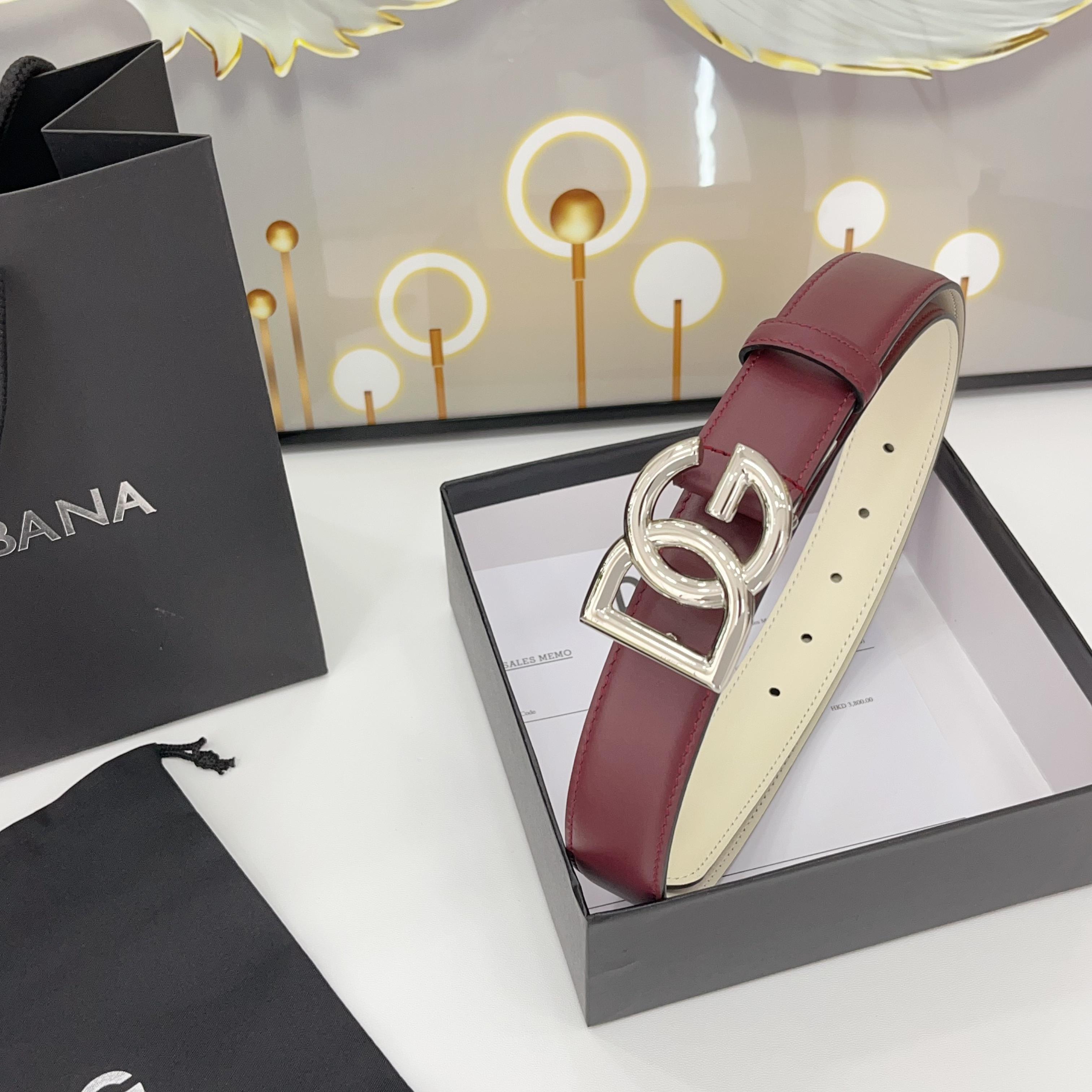 D&G腰带 3.0cm头层牛皮搭配铜扣，经典时尚码数:75.80.85.90.95.100.105