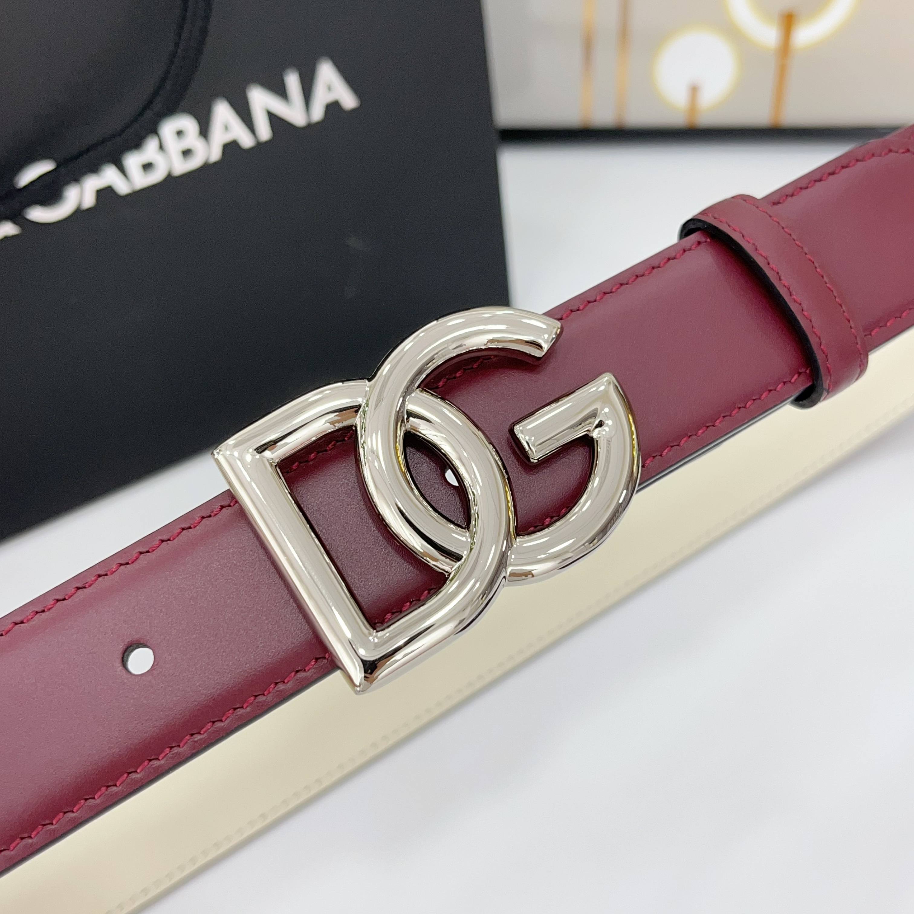 D&G腰带 3.0cm头层牛皮搭配铜扣，经典时尚码数:75.80.85.90.95.100.105