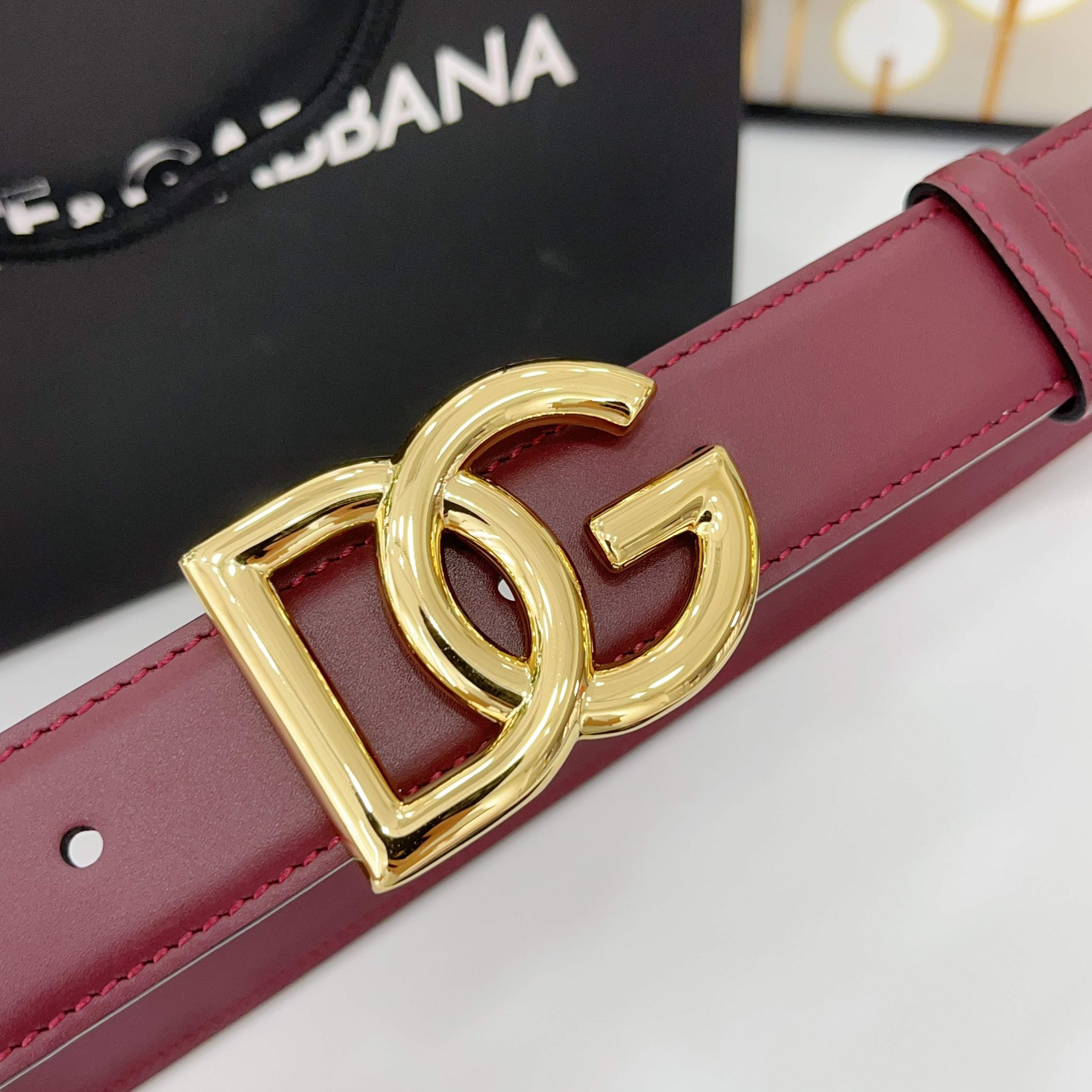 D&G腰带 3.0cm头层牛皮搭配铜扣，经典时尚码数:75.80.85.90.95.100.105