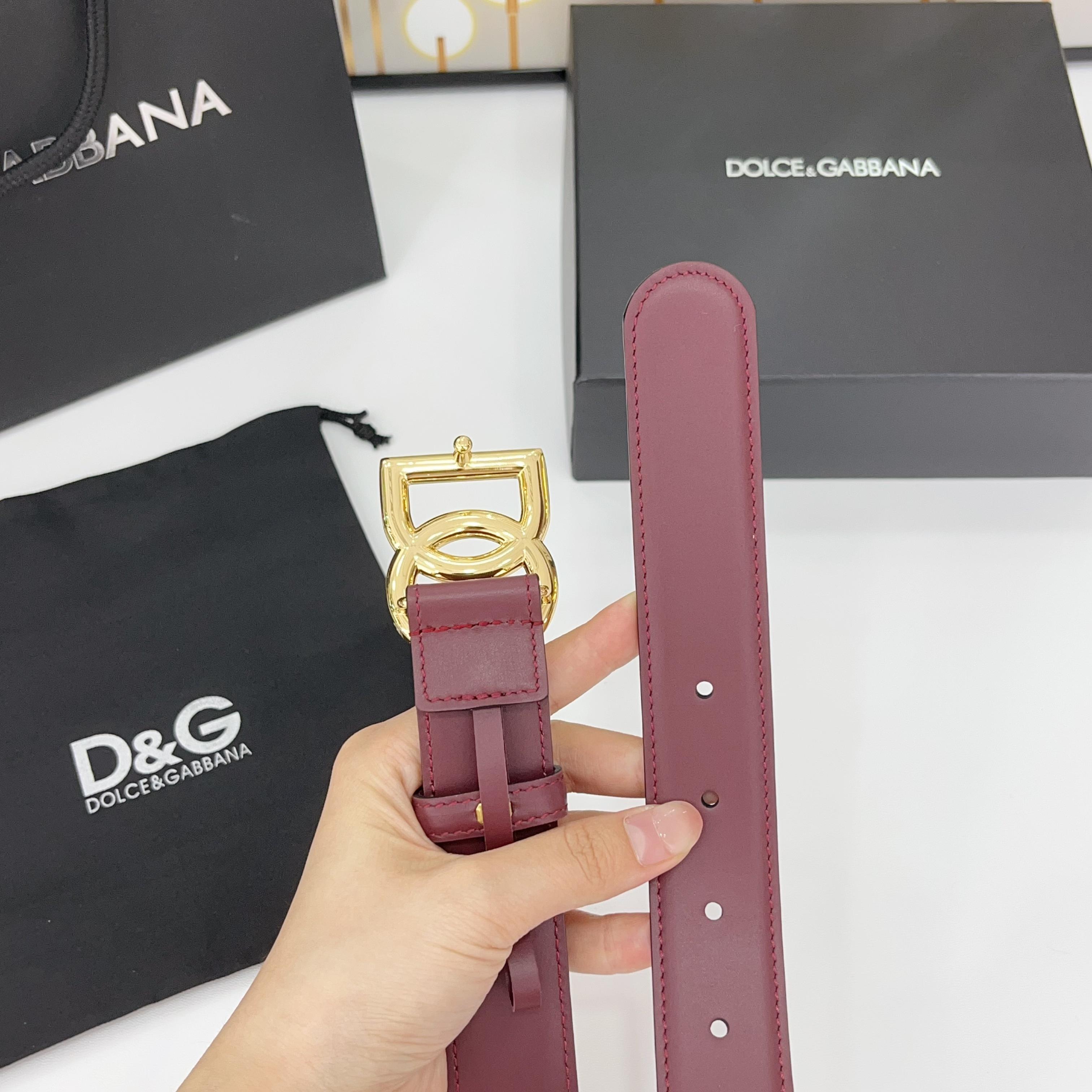 D&G腰带 3.0cm头层牛皮搭配铜扣，经典时尚码数:75.80.85.90.95.100.105