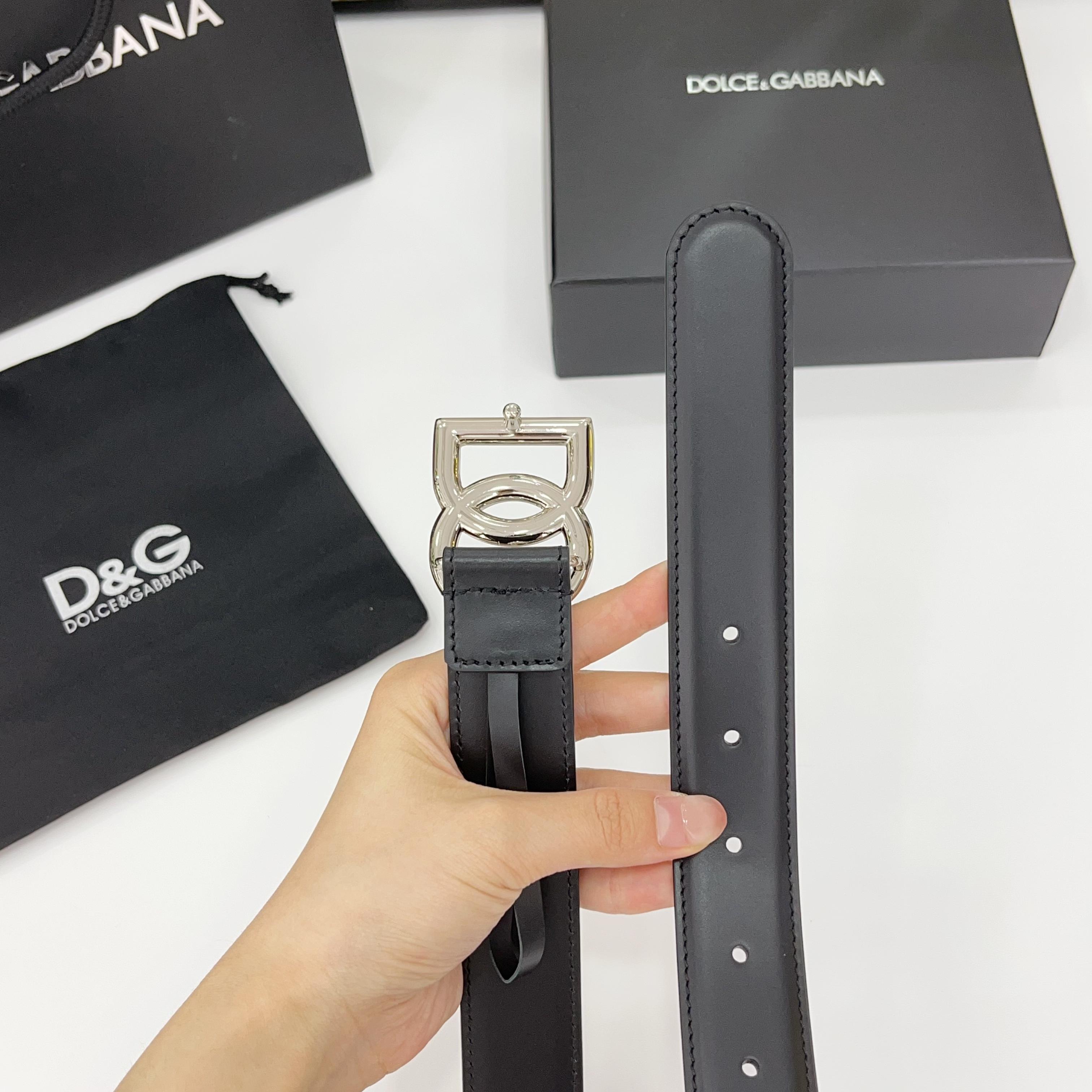 D&G腰带 3.0cm头层牛皮搭配铜扣，经典时尚码数:75.80.85.90.95.100.105