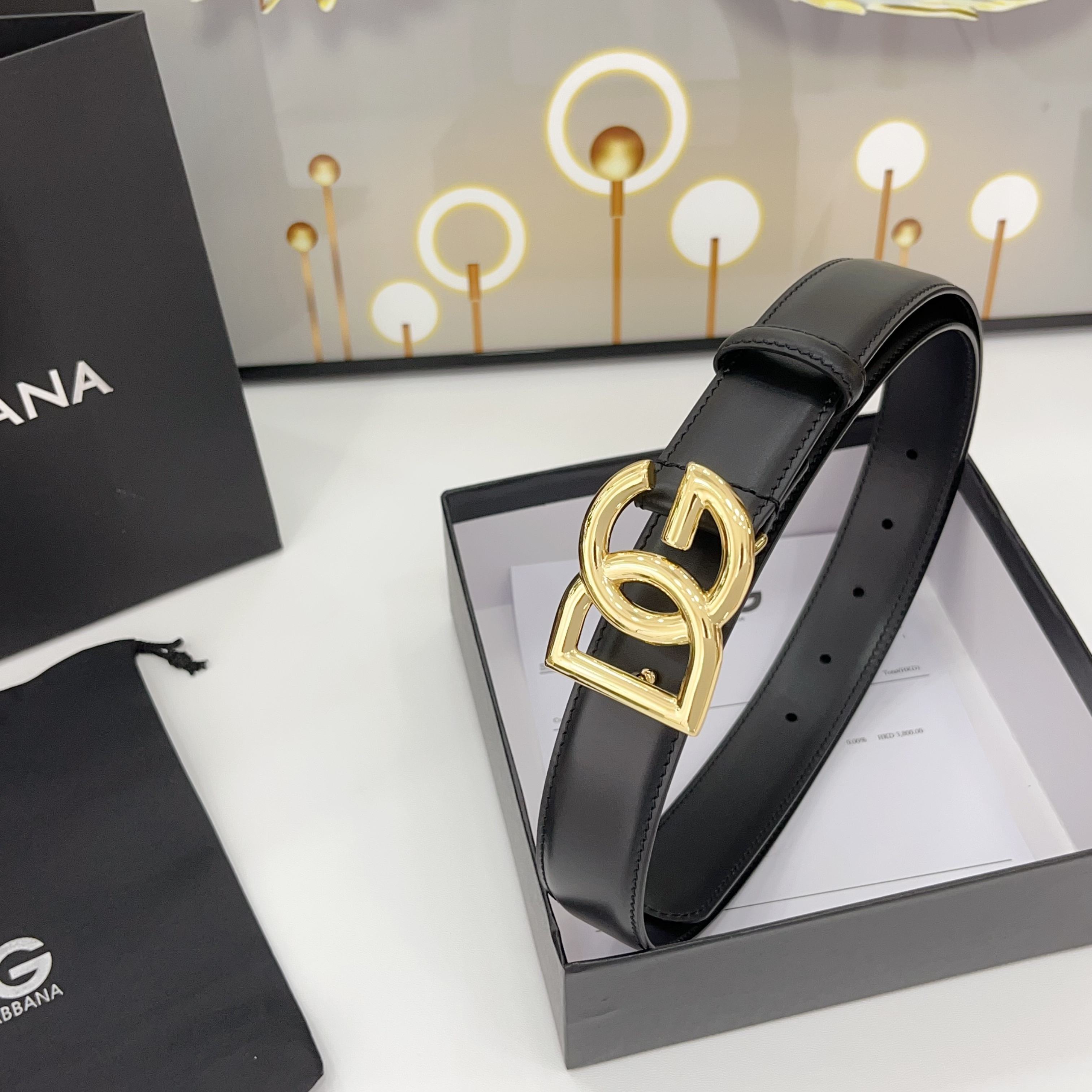 D&G腰带 3.0cm头层牛皮搭配铜扣，经典时尚码数:75.80.85.90.95.100.105