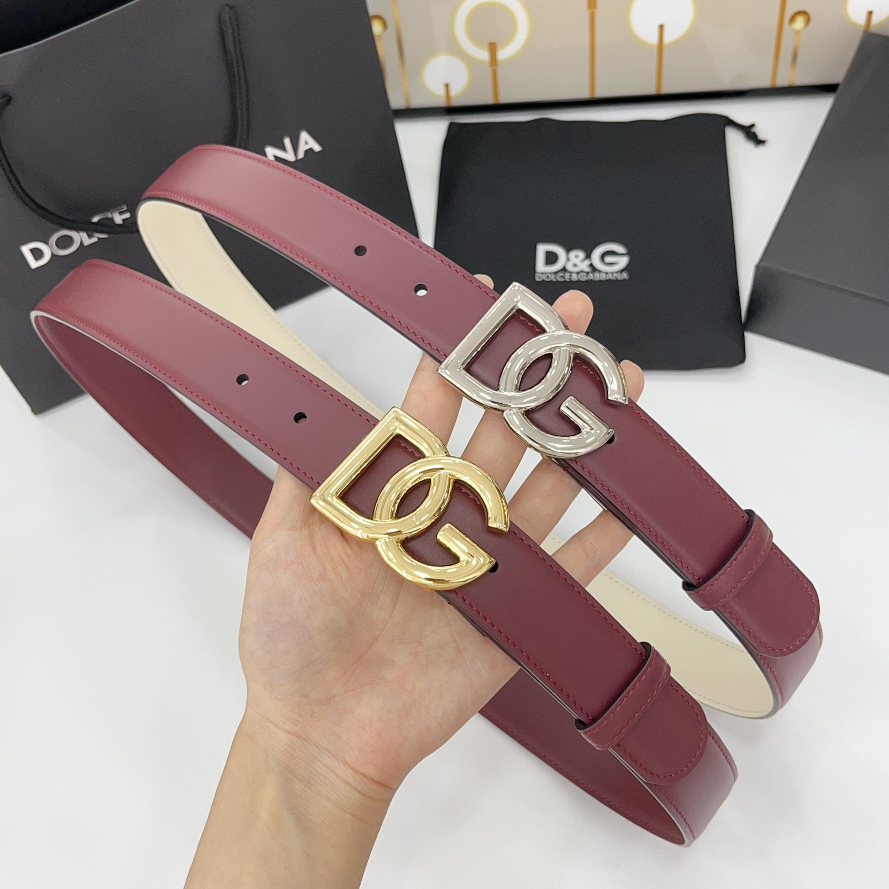 D&G腰带 3.0cm头层牛皮搭配铜扣，经典时尚码数:75.80.85.90.95.100.105