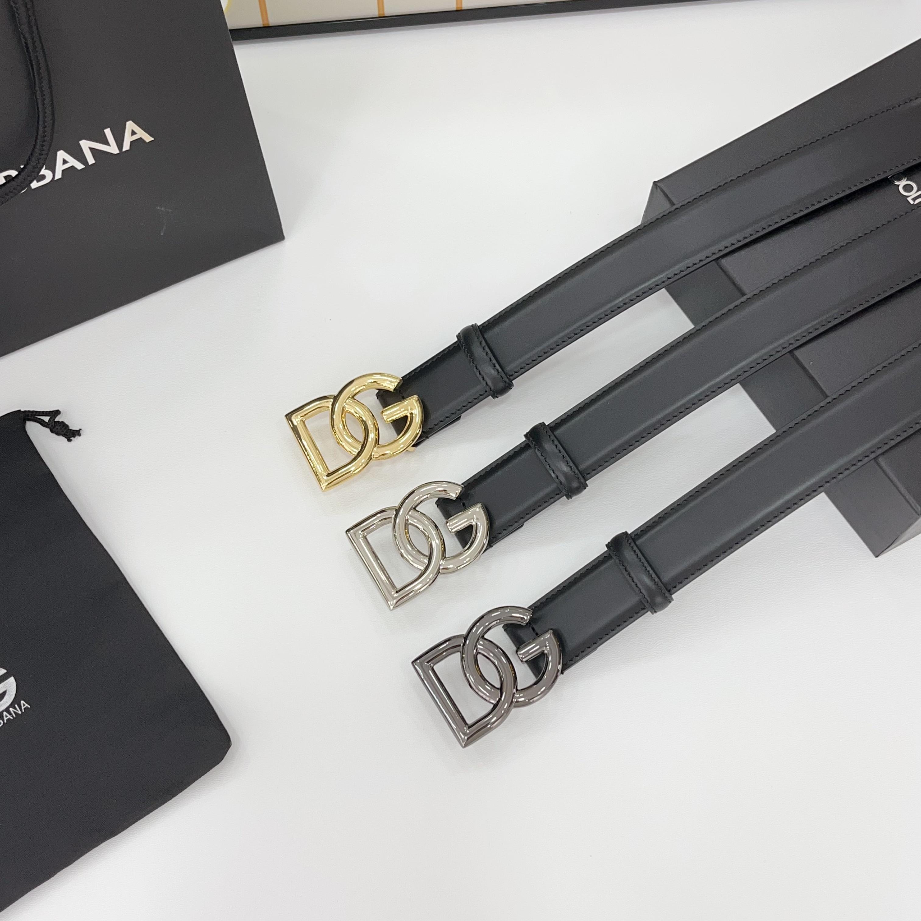 D&G腰带 3.0cm头层牛皮搭配铜扣，经典时尚码数:75.80.85.90.95.100.105